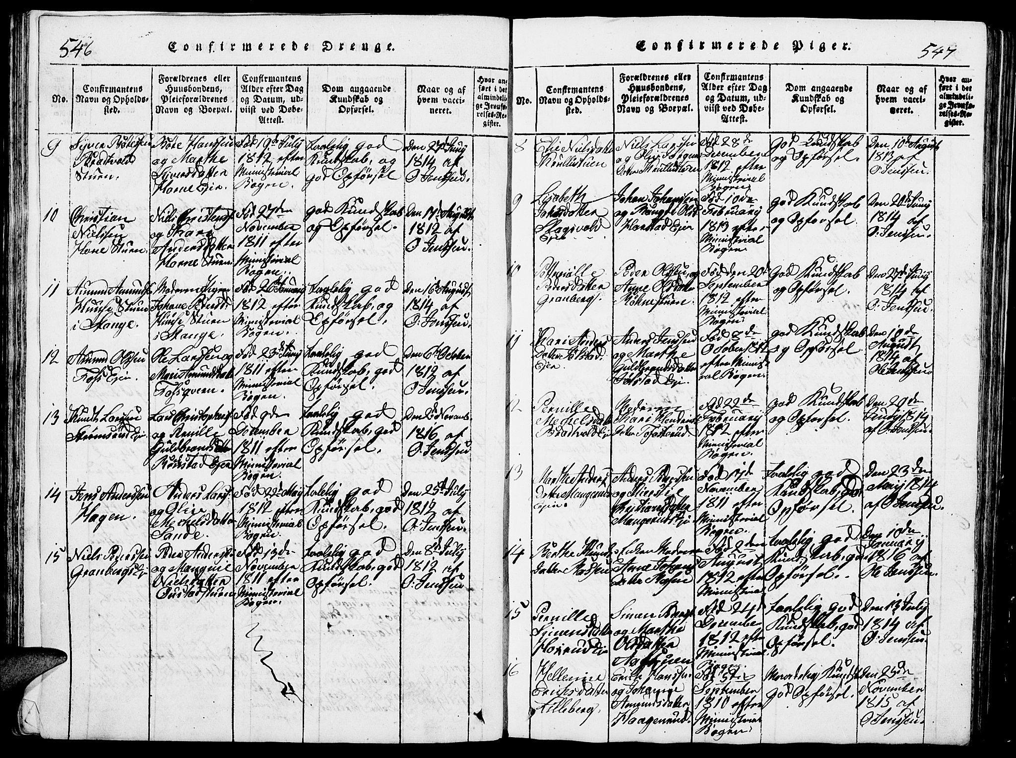 Romedal prestekontor, SAH/PREST-004/L/L0005: Parish register (copy) no. 5, 1814-1829, p. 546-547