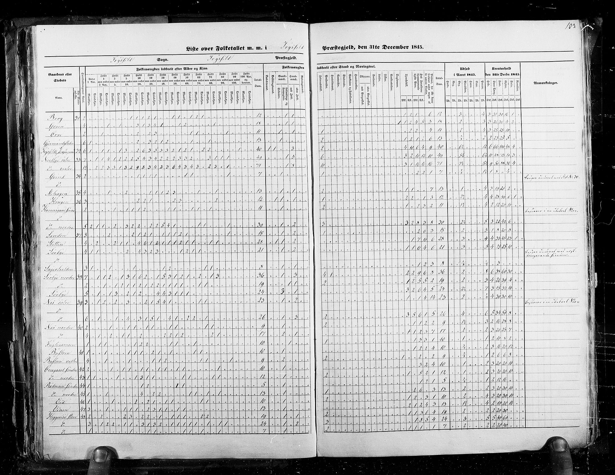 RA, Census 1845, vol. 3: Hedemarken amt og Kristians amt, 1845, p. 103