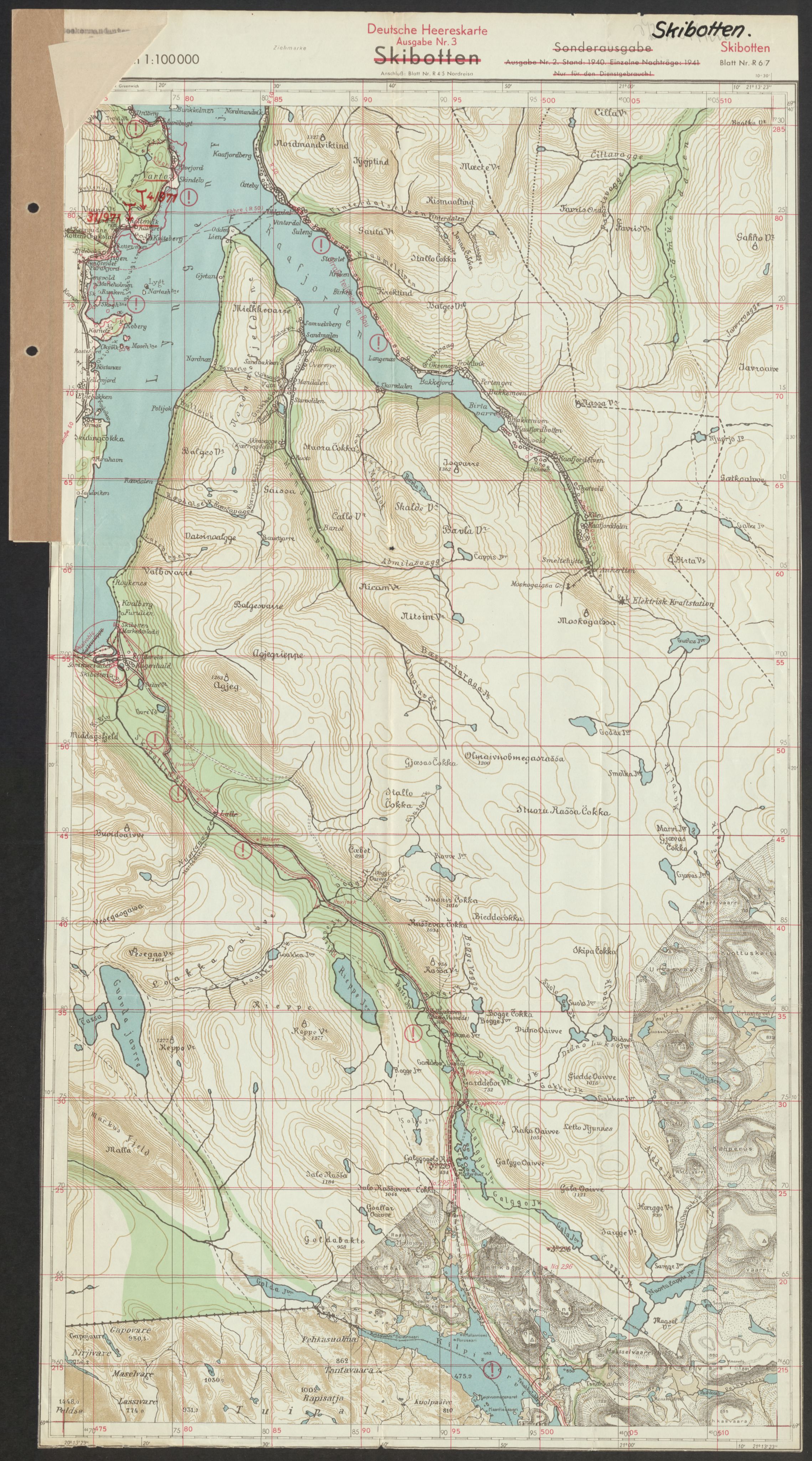 Forsvaret, Generalinspektør og sjefen for Kystartilleriet, AV/RA-RAFA-2045/F/Fa/L0016: Tyske oversiktskarter over festningsanlegg, 1940-1945, p. 241