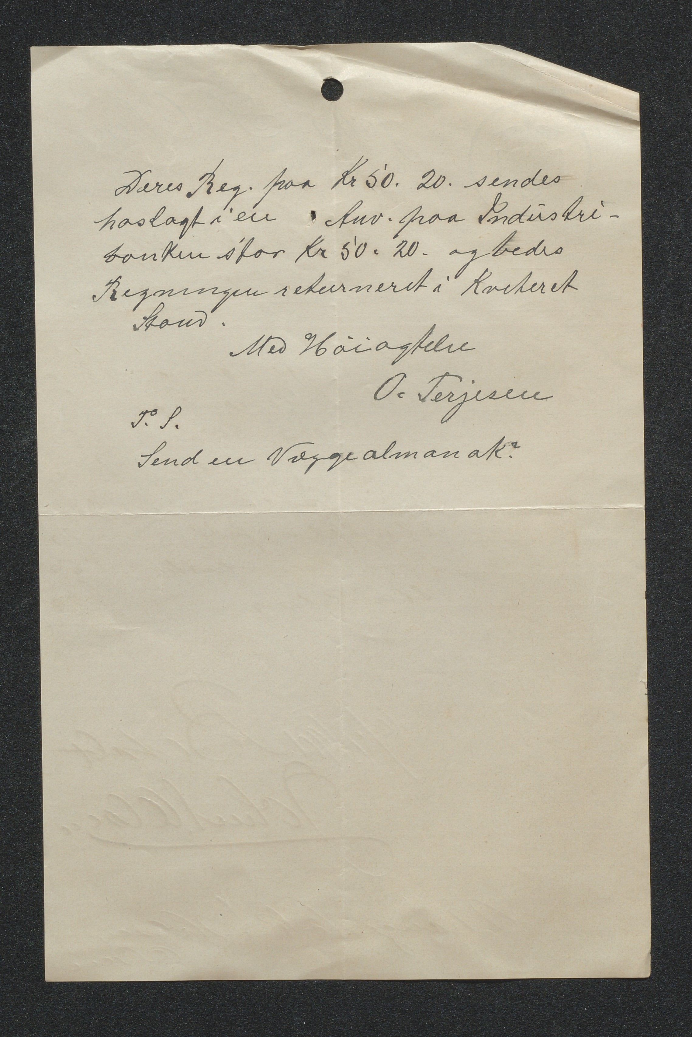 O. Terjesens rederi, AAKS/PA-2525/R/R02/L0002: Regnskapsbilag, 1899-1904