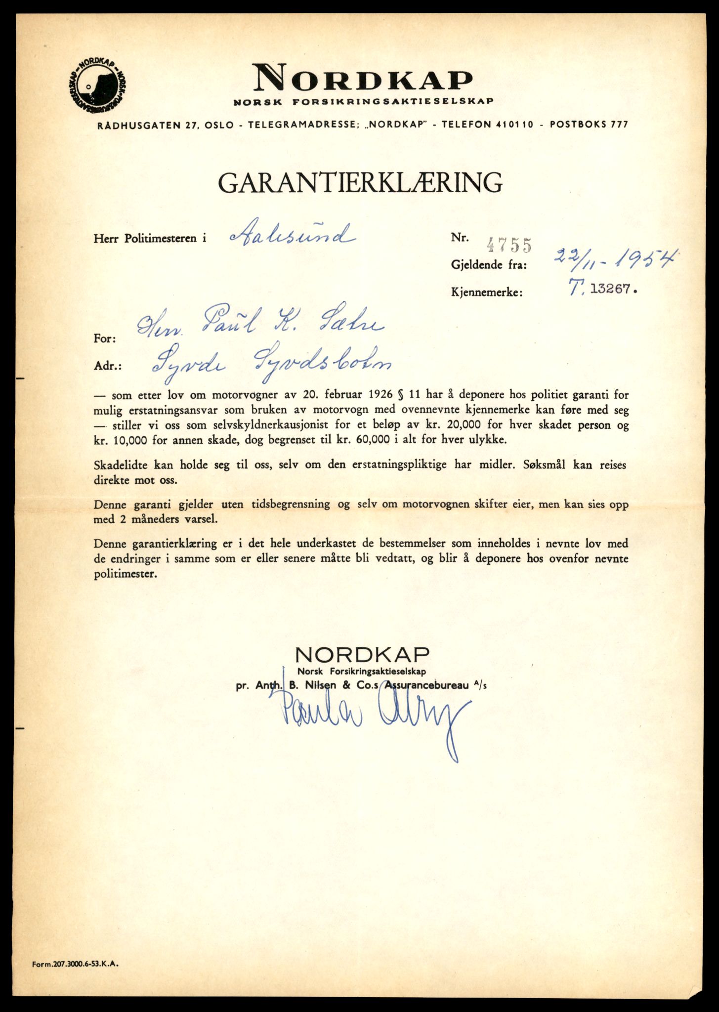 Møre og Romsdal vegkontor - Ålesund trafikkstasjon, AV/SAT-A-4099/F/Fe/L0038: Registreringskort for kjøretøy T 13180 - T 13360, 1927-1998, p. 1459