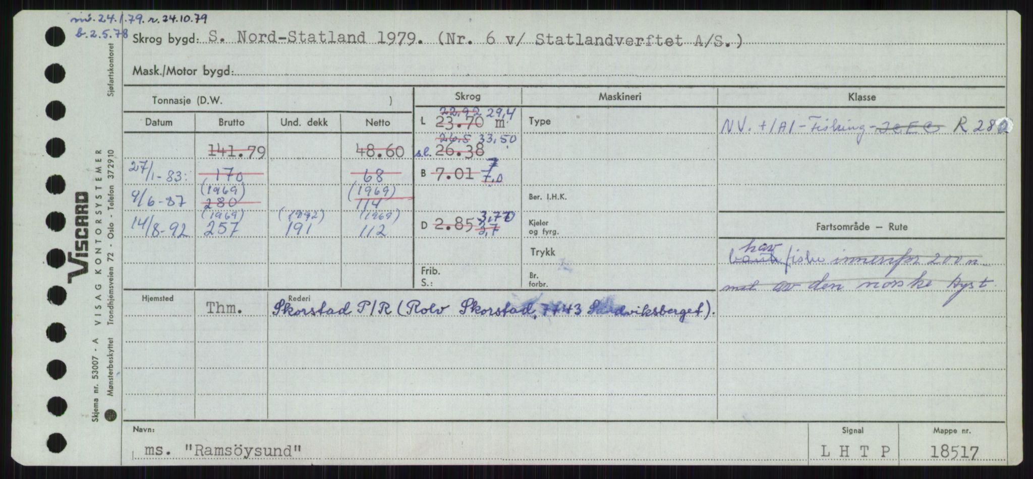 Sjøfartsdirektoratet med forløpere, Skipsmålingen, AV/RA-S-1627/H/Ha/L0004/0002: Fartøy, Mas-R / Fartøy, Odin-R, p. 511