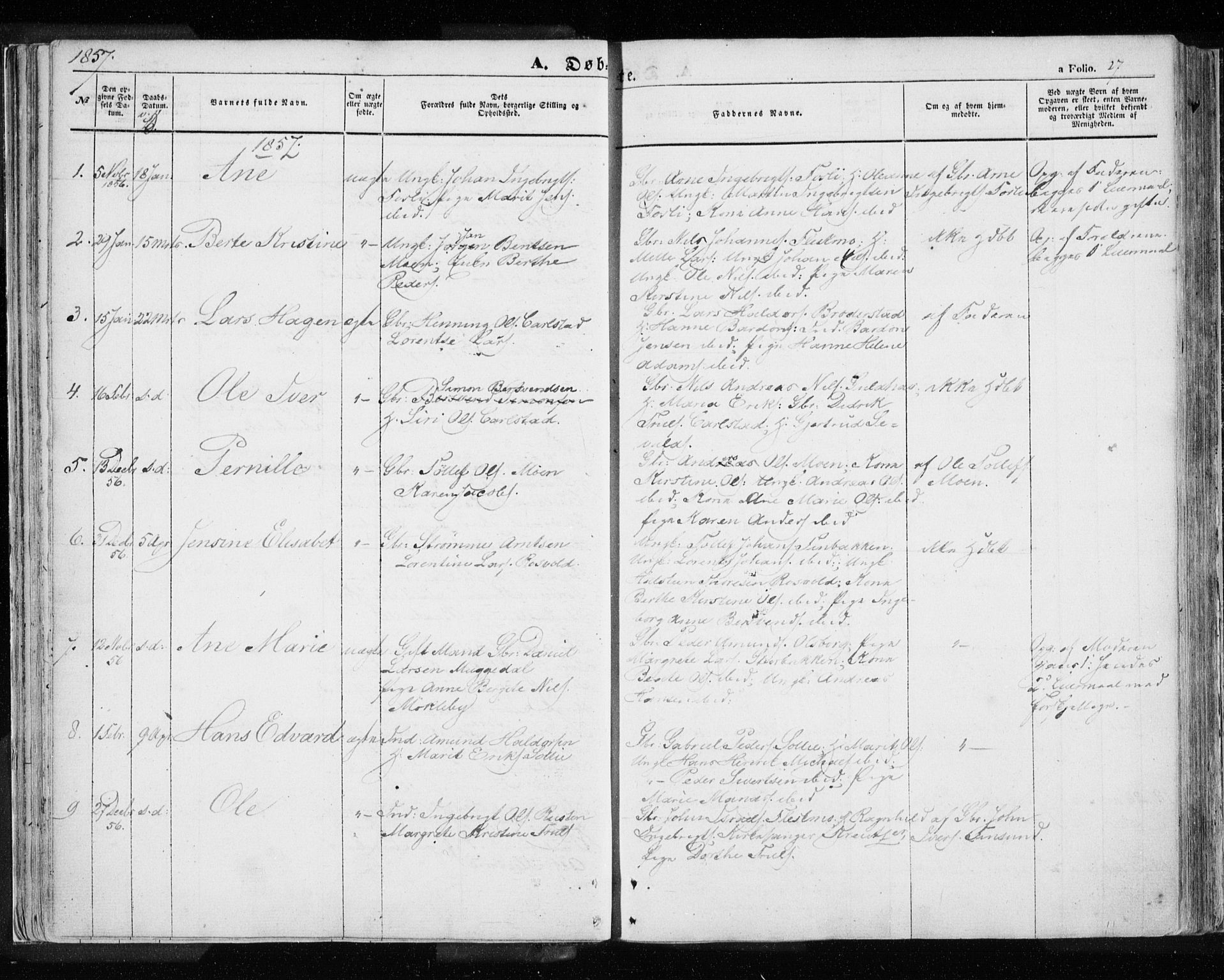 Målselv sokneprestembete, SATØ/S-1311/G/Ga/Gaa/L0003kirke: Parish register (official) no. 3, 1853-1863, p. 27