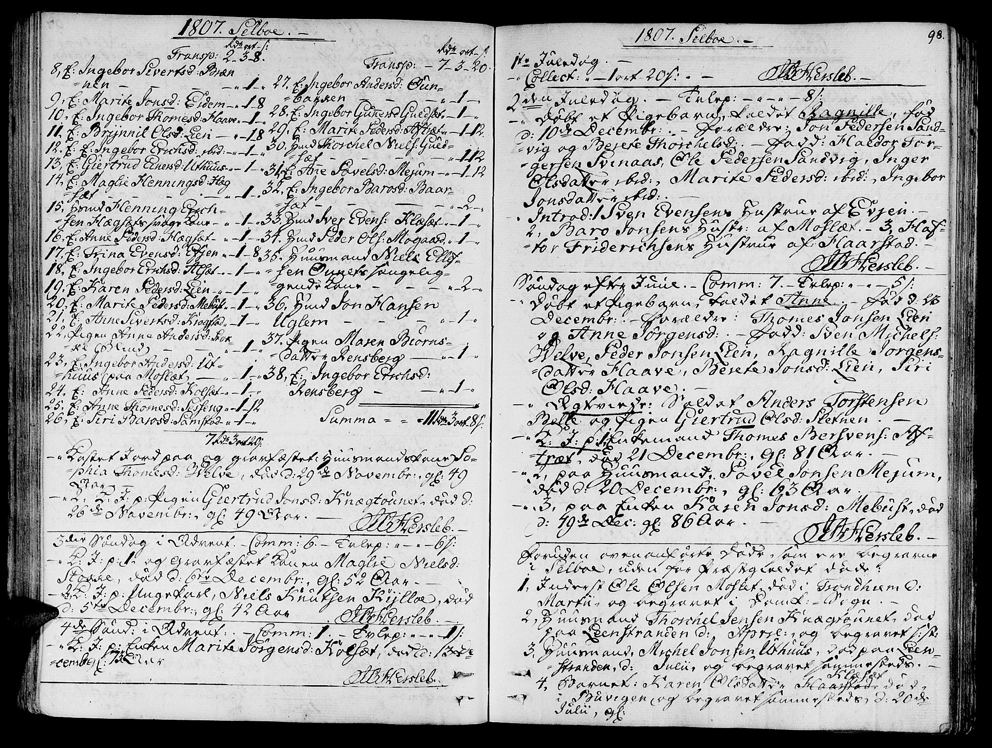 Ministerialprotokoller, klokkerbøker og fødselsregistre - Sør-Trøndelag, SAT/A-1456/695/L1140: Parish register (official) no. 695A03, 1801-1815, p. 98