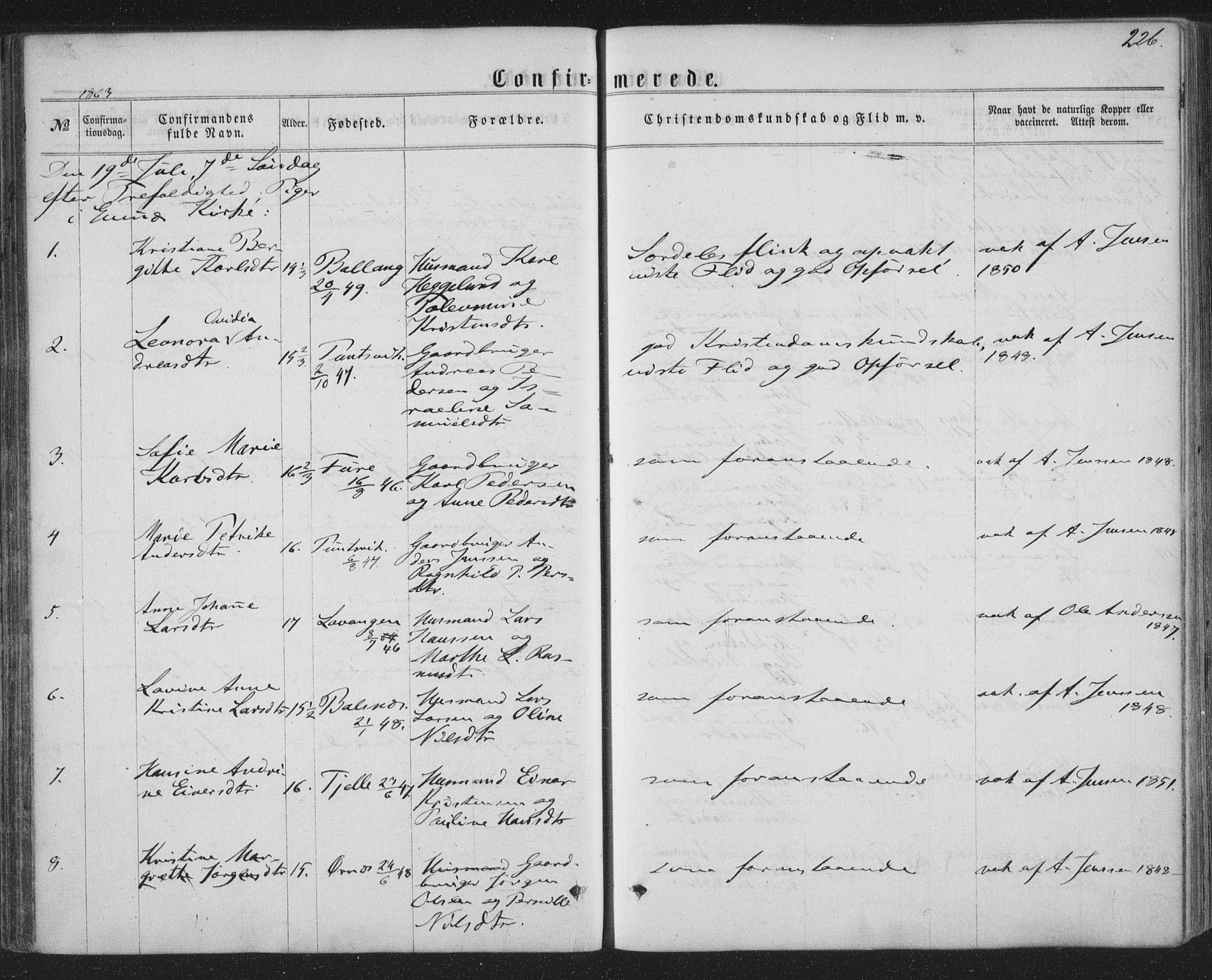 Ministerialprotokoller, klokkerbøker og fødselsregistre - Nordland, AV/SAT-A-1459/863/L0896: Parish register (official) no. 863A08, 1861-1871, p. 226