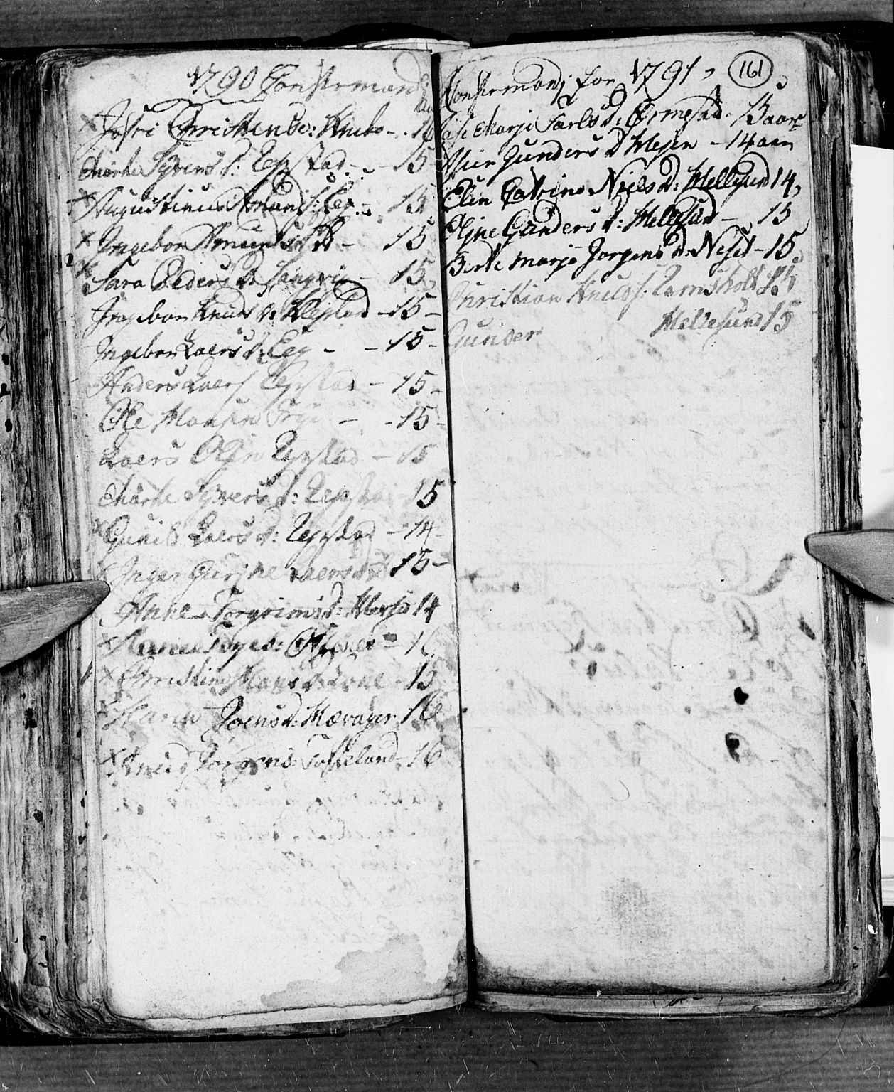 Søgne sokneprestkontor, SAK/1111-0037/F/Fb/Fbb/L0001: Parish register (copy) no. B 1, 1779-1802, p. 161