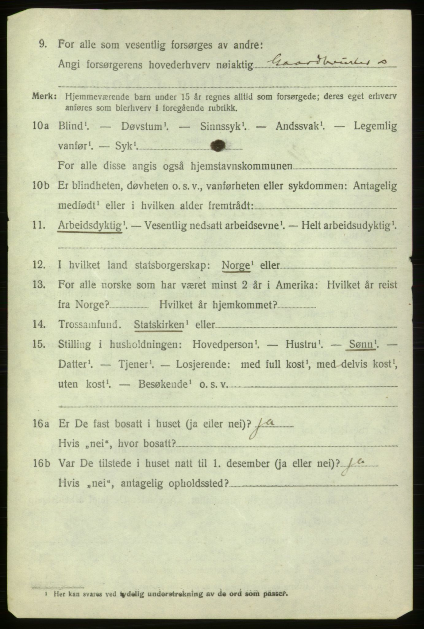 SAB, 1920 census for Ølen, 1920, p. 2772