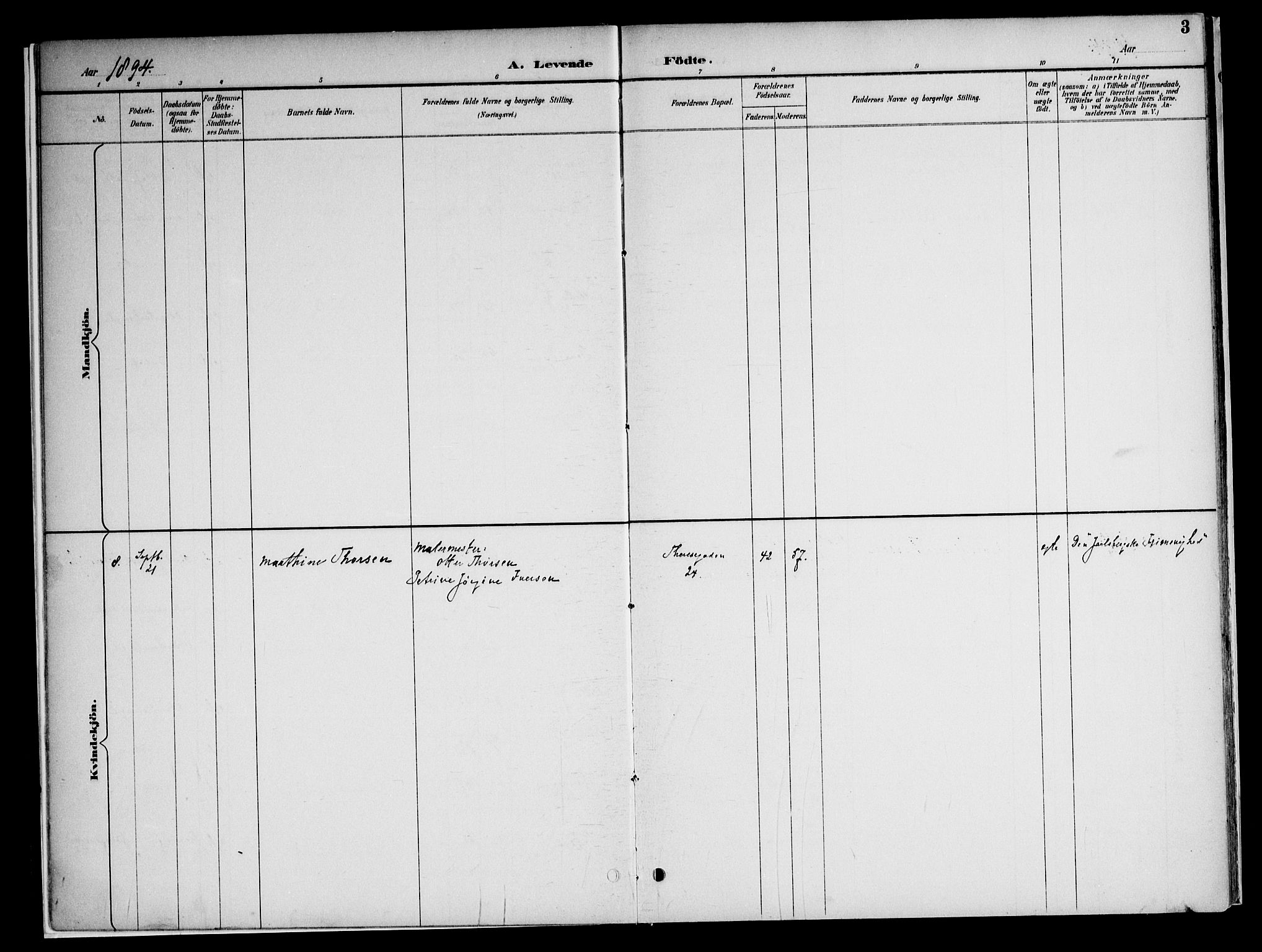 Gamle Aker prestekontor Kirkebøker, SAO/A-10617a/F/L0010: Parish register (official) no. 10, 1892-1960, p. 3