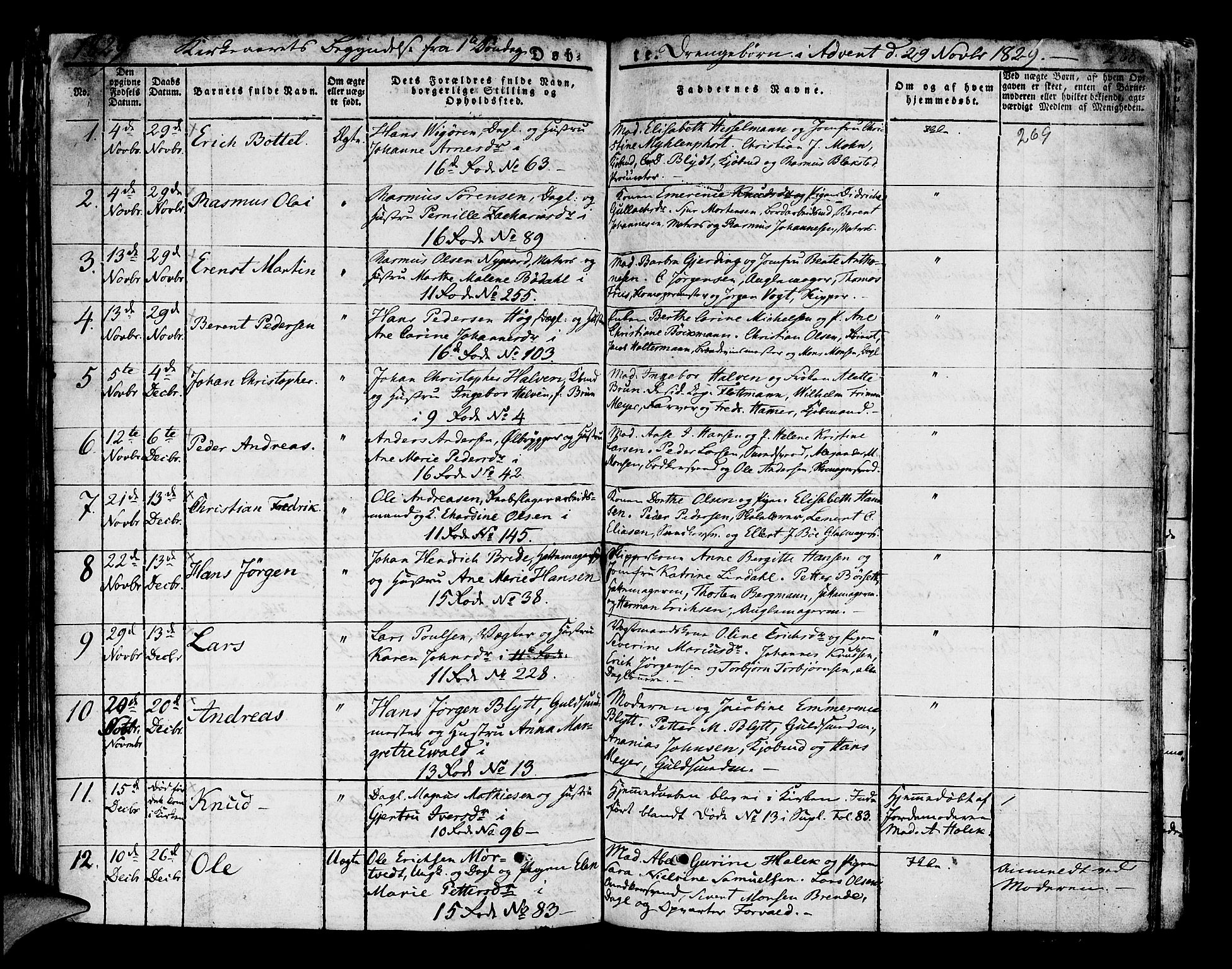 Domkirken sokneprestembete, SAB/A-74801/H/Hab/L0005: Parish register (copy) no. A 5, 1821-1830, p. 269