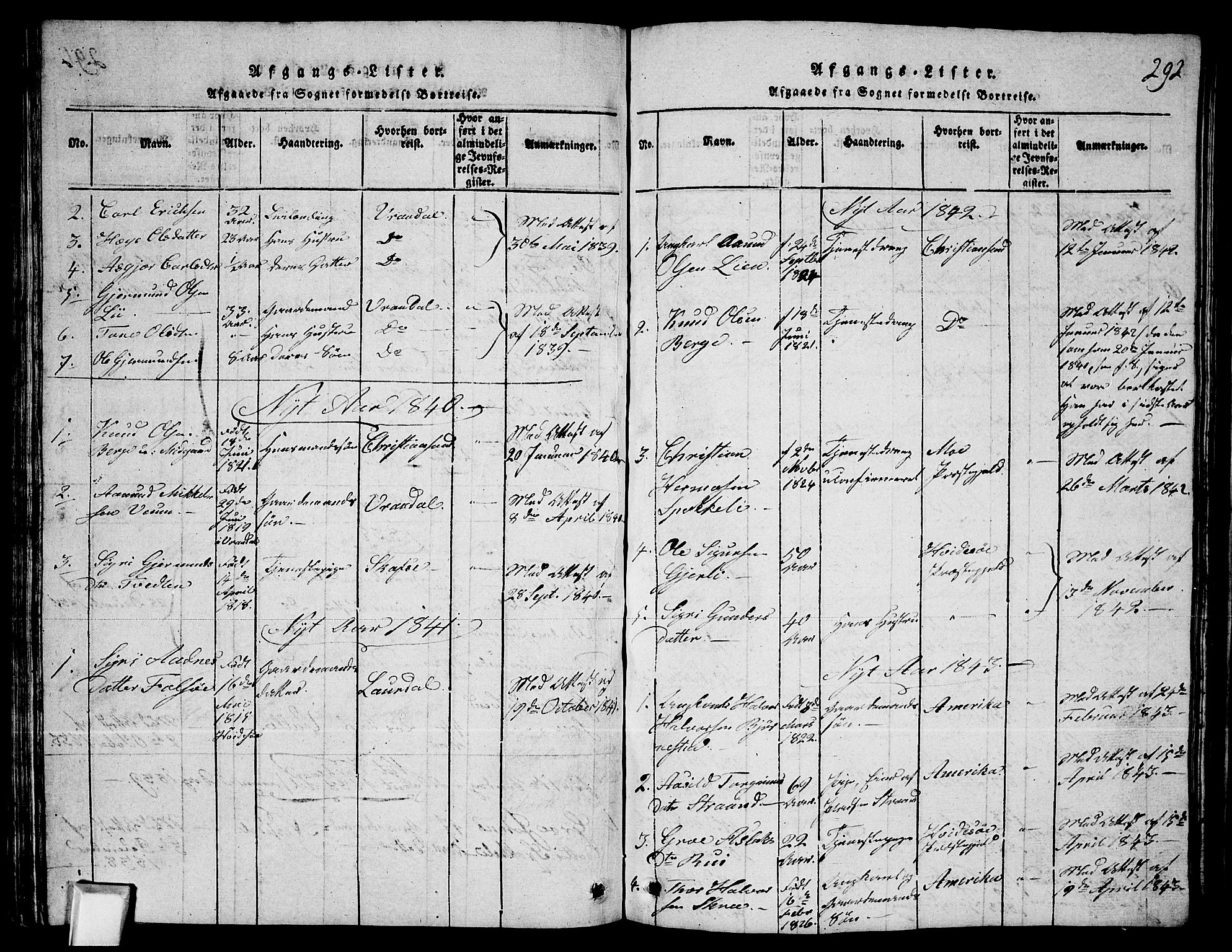 Fyresdal kirkebøker, SAKO/A-263/G/Ga/L0003: Parish register (copy) no. I 3, 1815-1863, p. 292