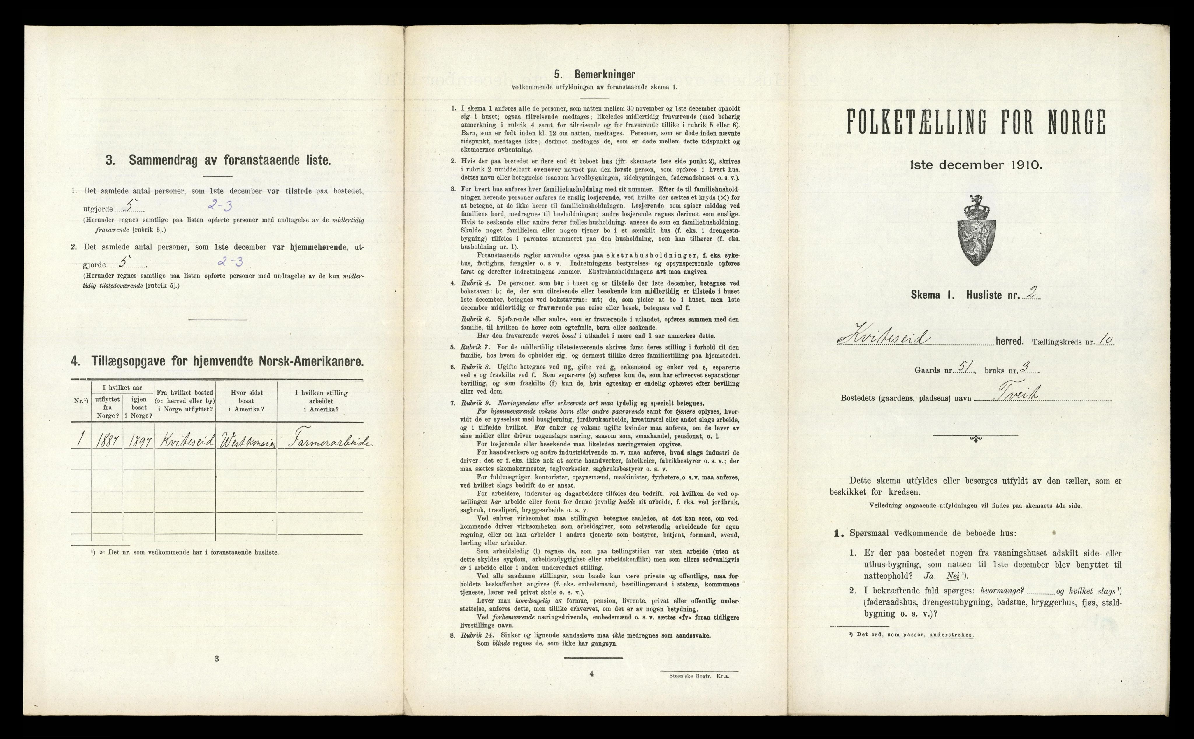 RA, 1910 census for Kviteseid, 1910, p. 872