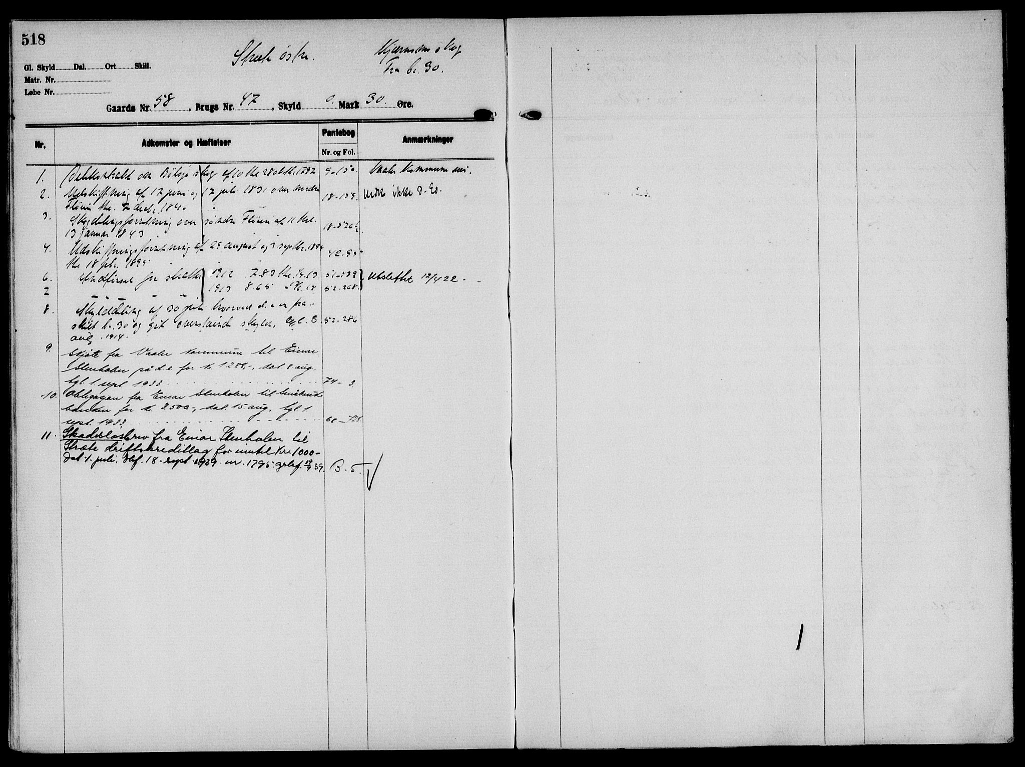 Solør tingrett, AV/SAH-TING-008/H/Ha/Hak/L0004: Mortgage register no. IV, 1900-1935, p. 518