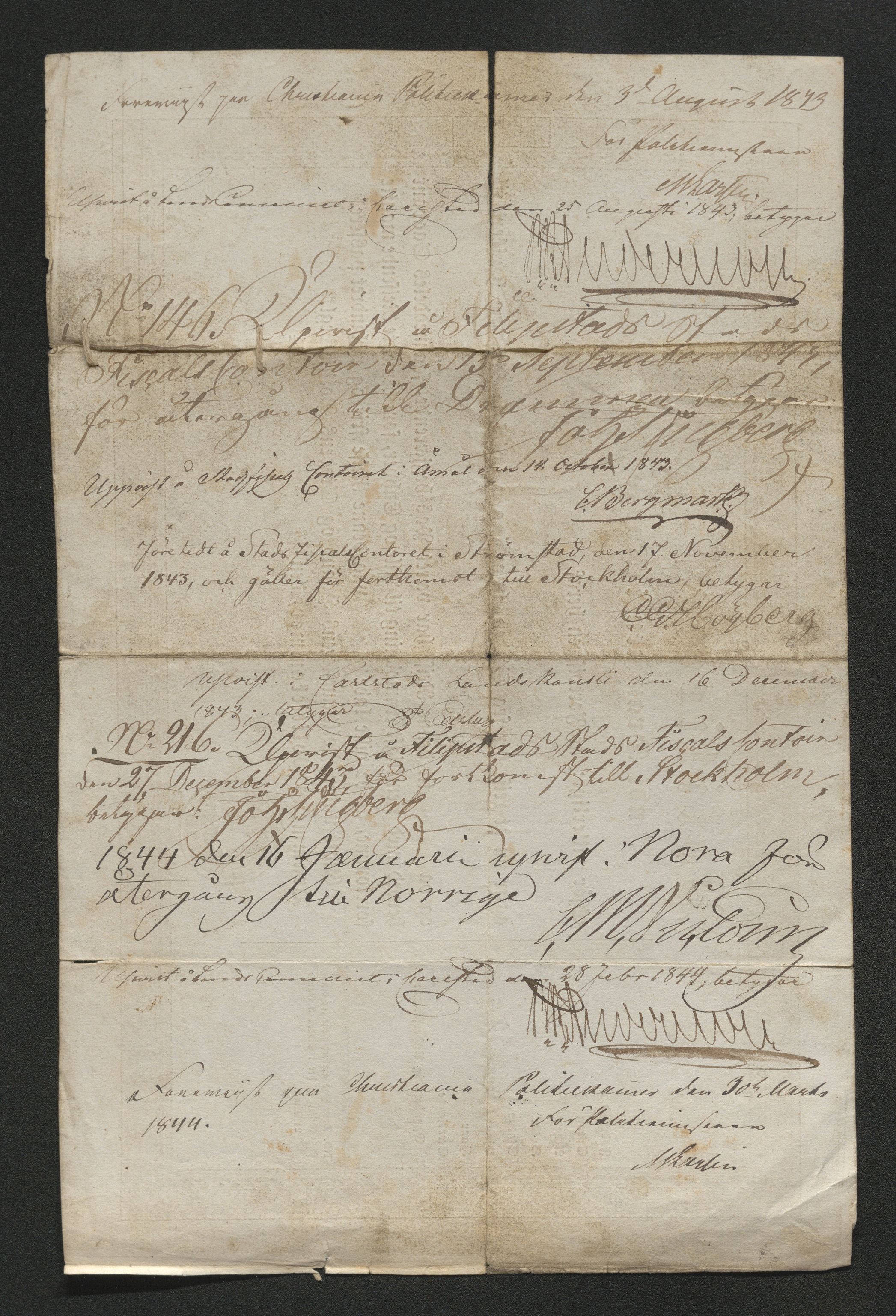 Drammen politikammer, SAKO/A-623/I/Ia/Iab/L0007: Innleverte pass, 1843-1844, p. 507