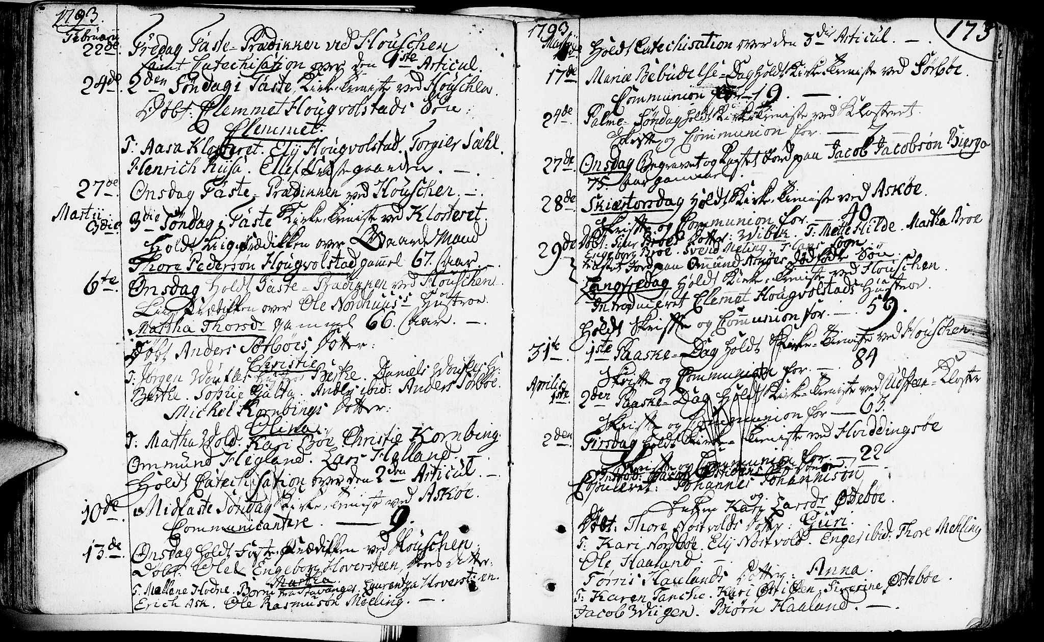 Rennesøy sokneprestkontor, SAST/A -101827/H/Ha/Haa/L0003: Parish register (official) no. A 3, 1772-1815, p. 173