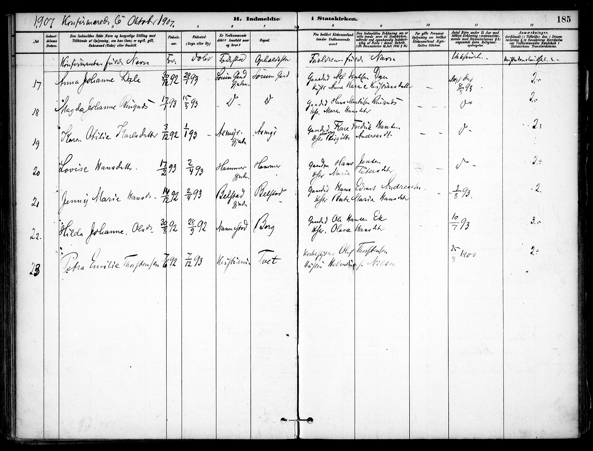 Gjerdrum prestekontor Kirkebøker, AV/SAO-A-10412b/F/Fa/L0009: Parish register (official) no. I 9, 1881-1916, p. 185