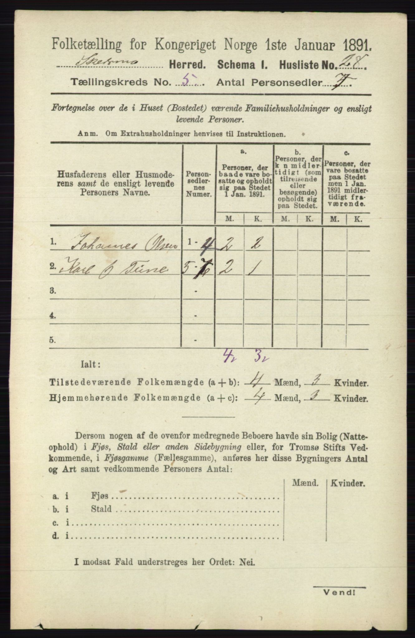 RA, 1891 census for 0231 Skedsmo, 1891, p. 2273