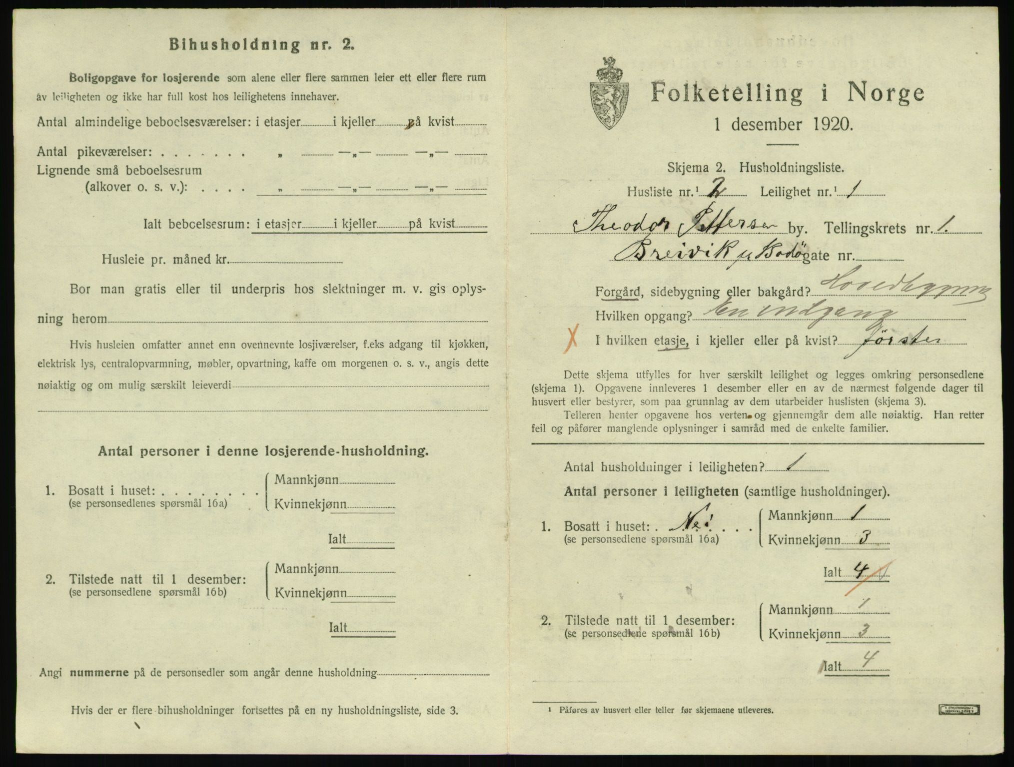 SAT, 1920 census for Bodø, 1920, p. 1027