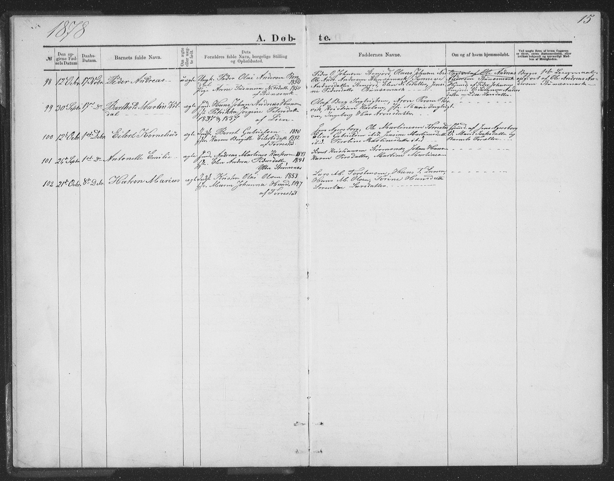 Ministerialprotokoller, klokkerbøker og fødselsregistre - Nordland, SAT/A-1459/863/L0913: Parish register (copy) no. 863C03, 1877-1885, p. 15