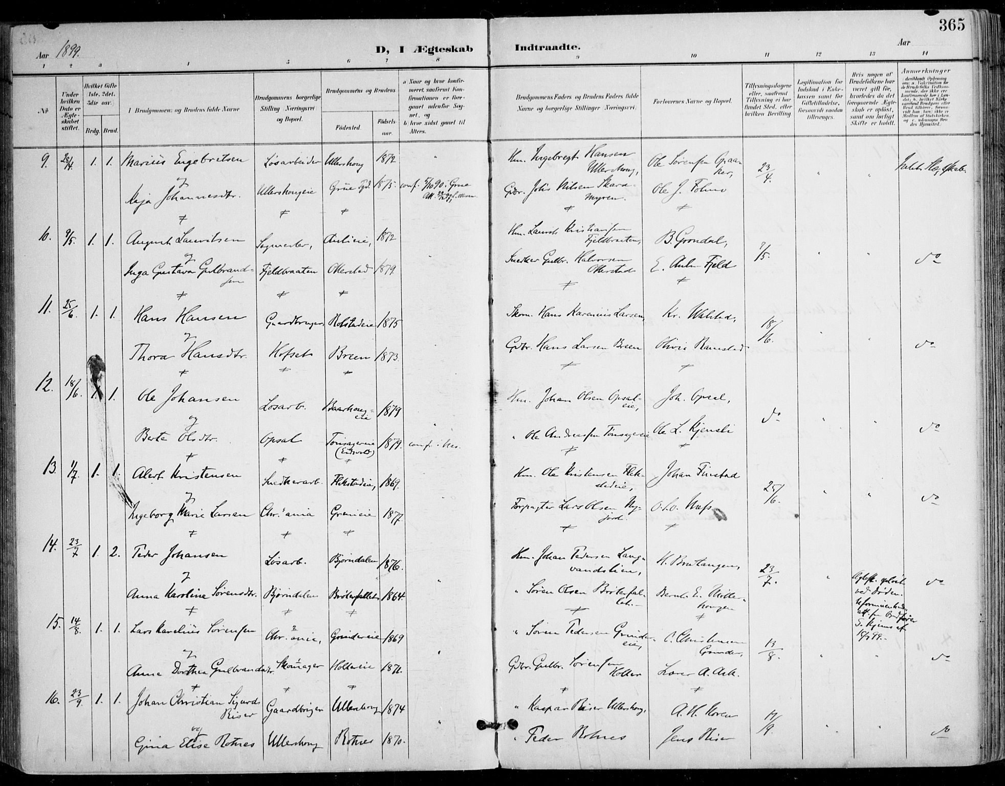 Nes prestekontor Kirkebøker, AV/SAO-A-10410/F/Fa/L0011: Parish register (official) no. I 11, 1899-1918, p. 365