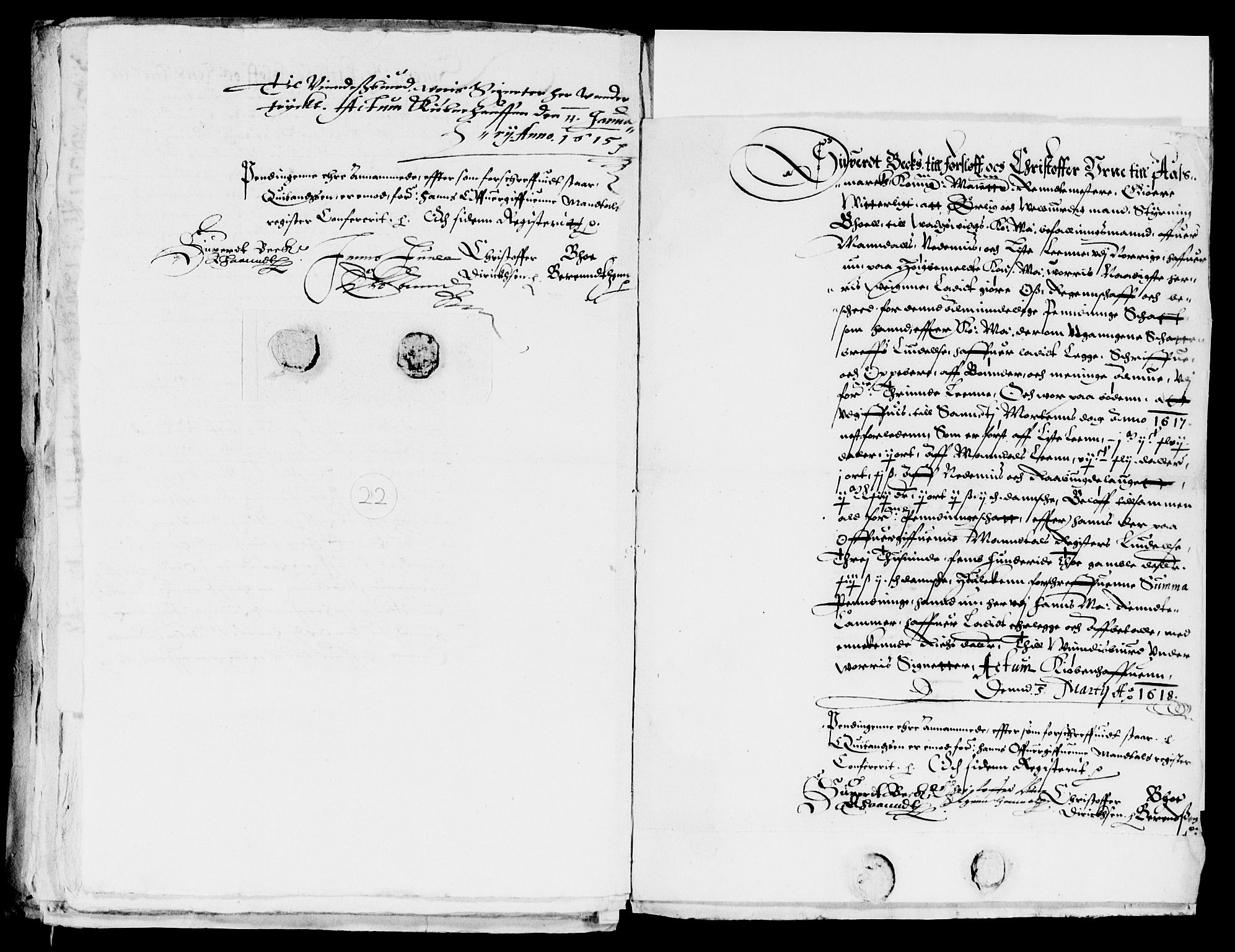 Rentekammeret inntil 1814, Reviderte regnskaper, Lensregnskaper, RA/EA-5023/R/Rb/Rbq/L0011: Nedenes len. Mandals len. Råbyggelag., 1618-1620