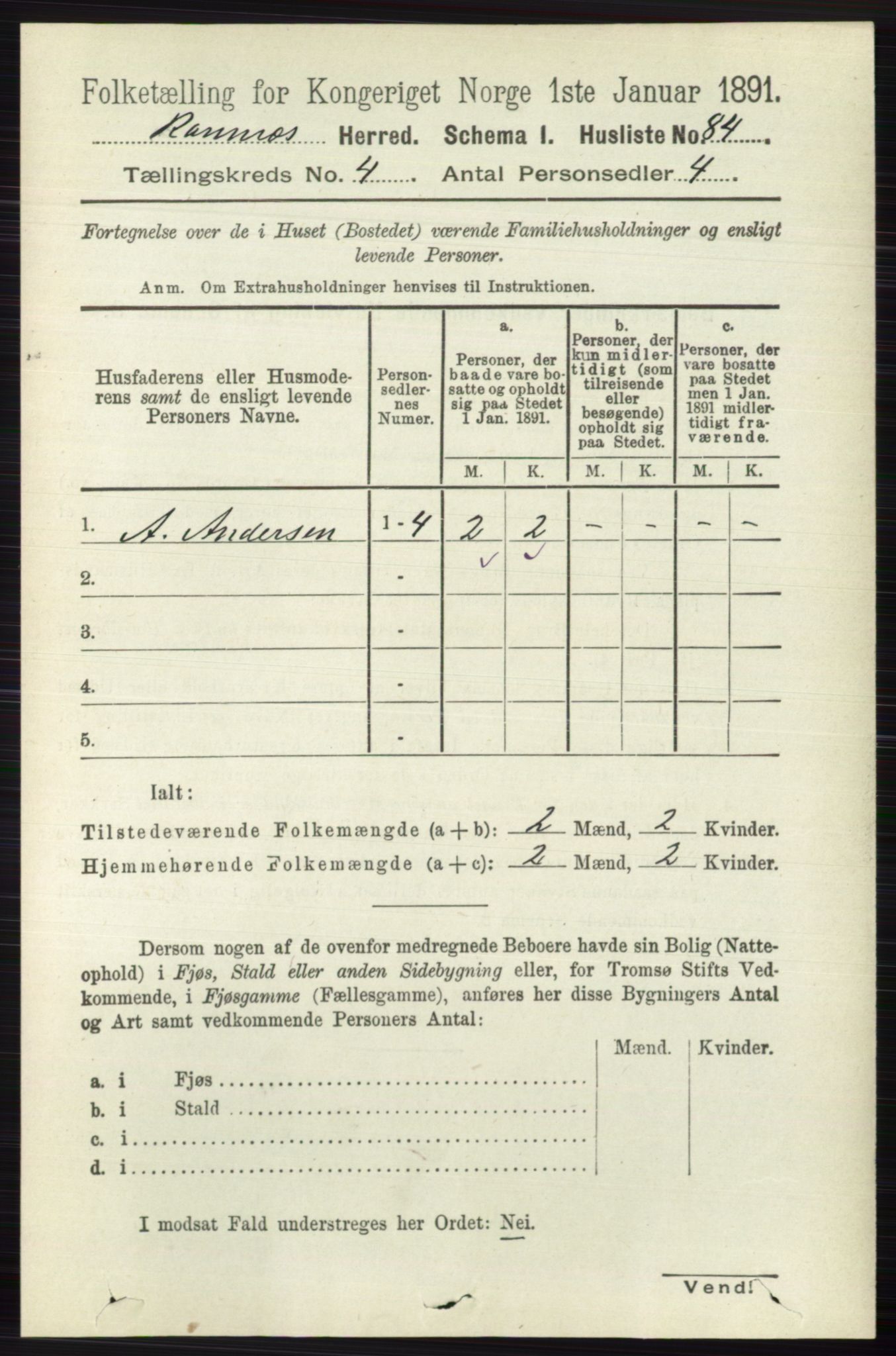 RA, 1891 census for 0718 Ramnes, 1891, p. 1944