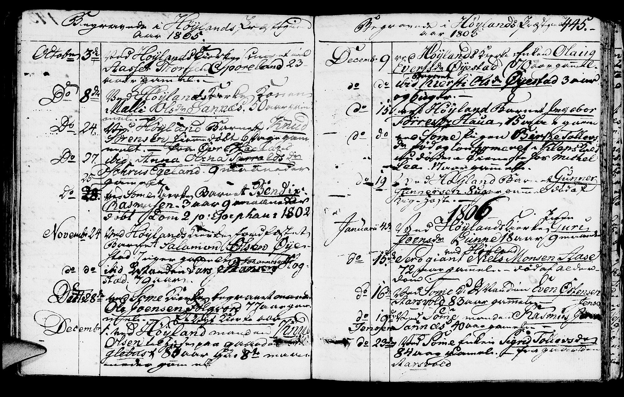 Høyland sokneprestkontor, AV/SAST-A-101799/001/30BA/L0005: Parish register (official) no. A 5, 1804-1815, p. 445