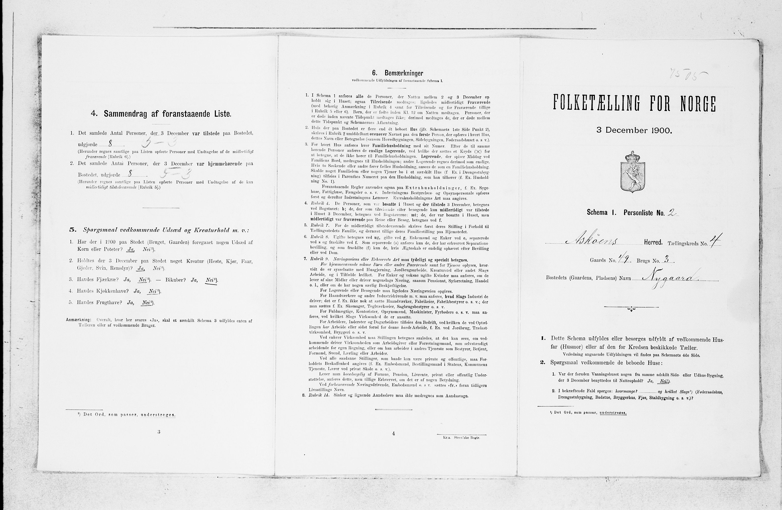 SAB, 1900 census for Askøy, 1900, p. 606