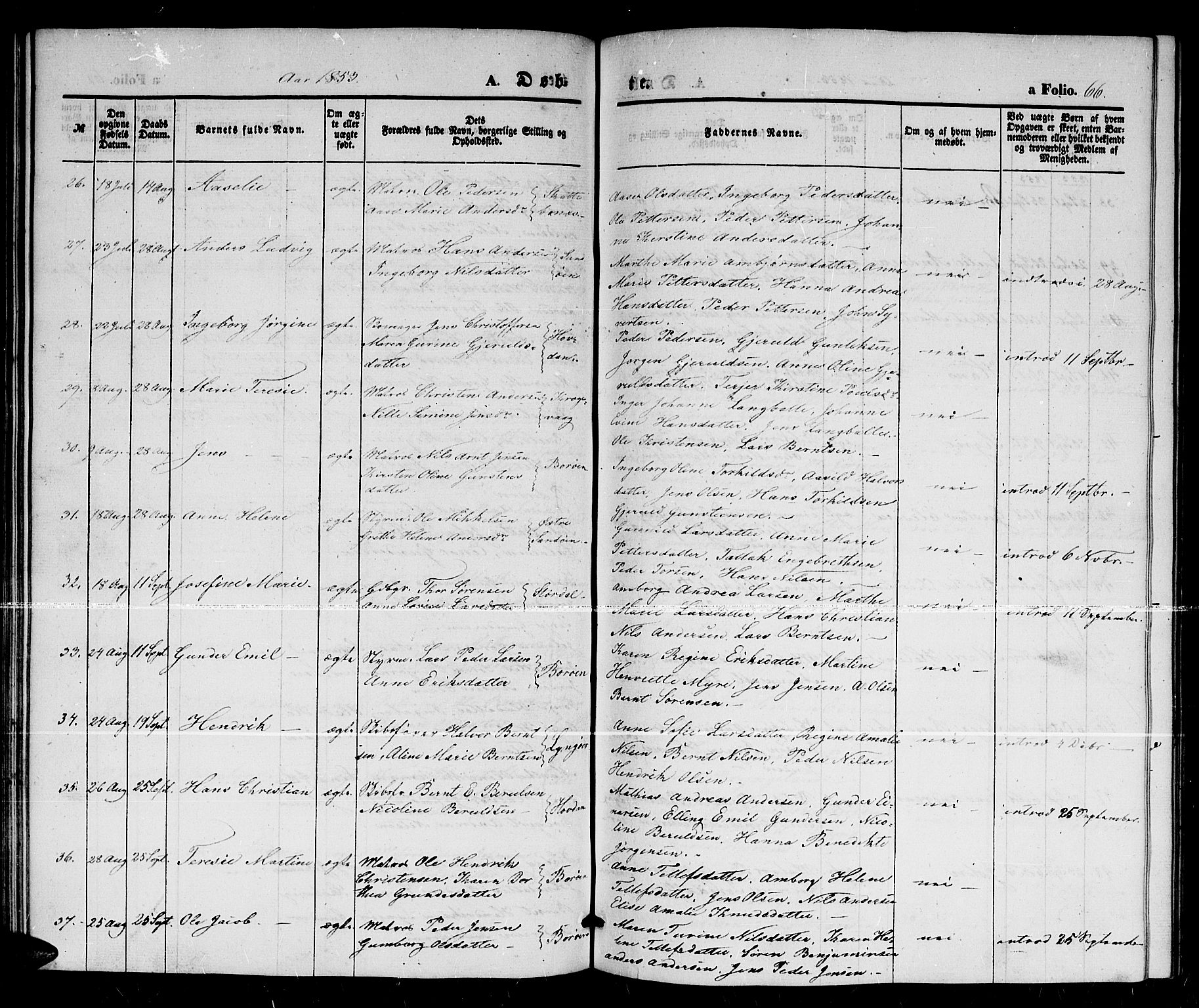 Dypvåg sokneprestkontor, AV/SAK-1111-0007/F/Fb/Fba/L0010: Parish register (copy) no. B 10, 1842-1857, p. 66