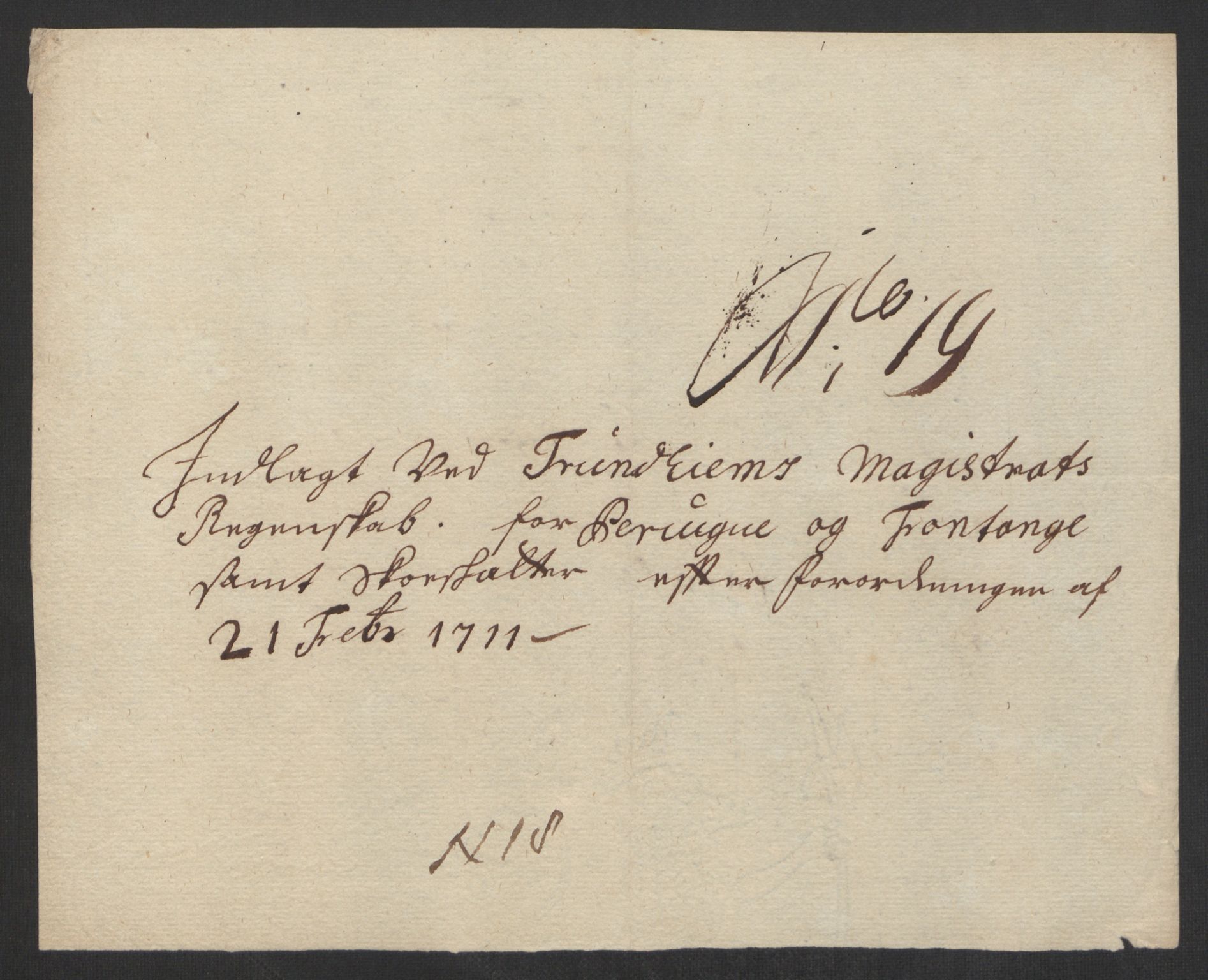 Rentekammeret inntil 1814, Reviderte regnskaper, Byregnskaper, RA/EA-4066/R/Rs/L0507: [S3] Kontribusjonsregnskap, 1699-1711, p. 526