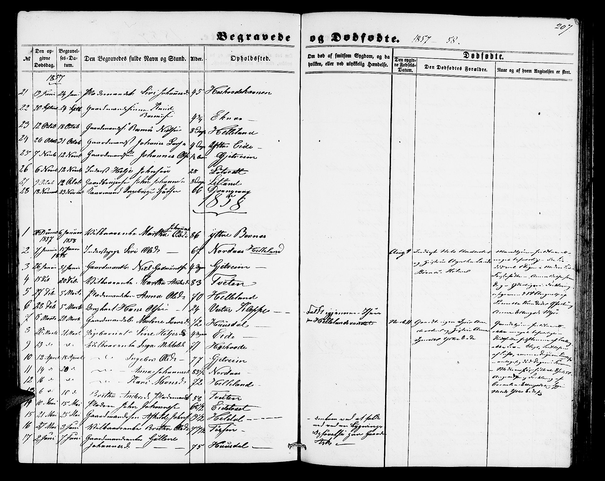 Hosanger sokneprestembete, SAB/A-75801/H/Hab: Parish register (copy) no. A 2, 1857-1881, p. 207