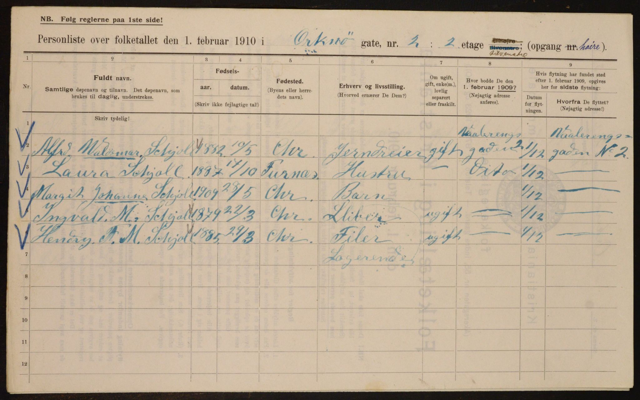 OBA, Municipal Census 1910 for Kristiania, 1910, p. 73126