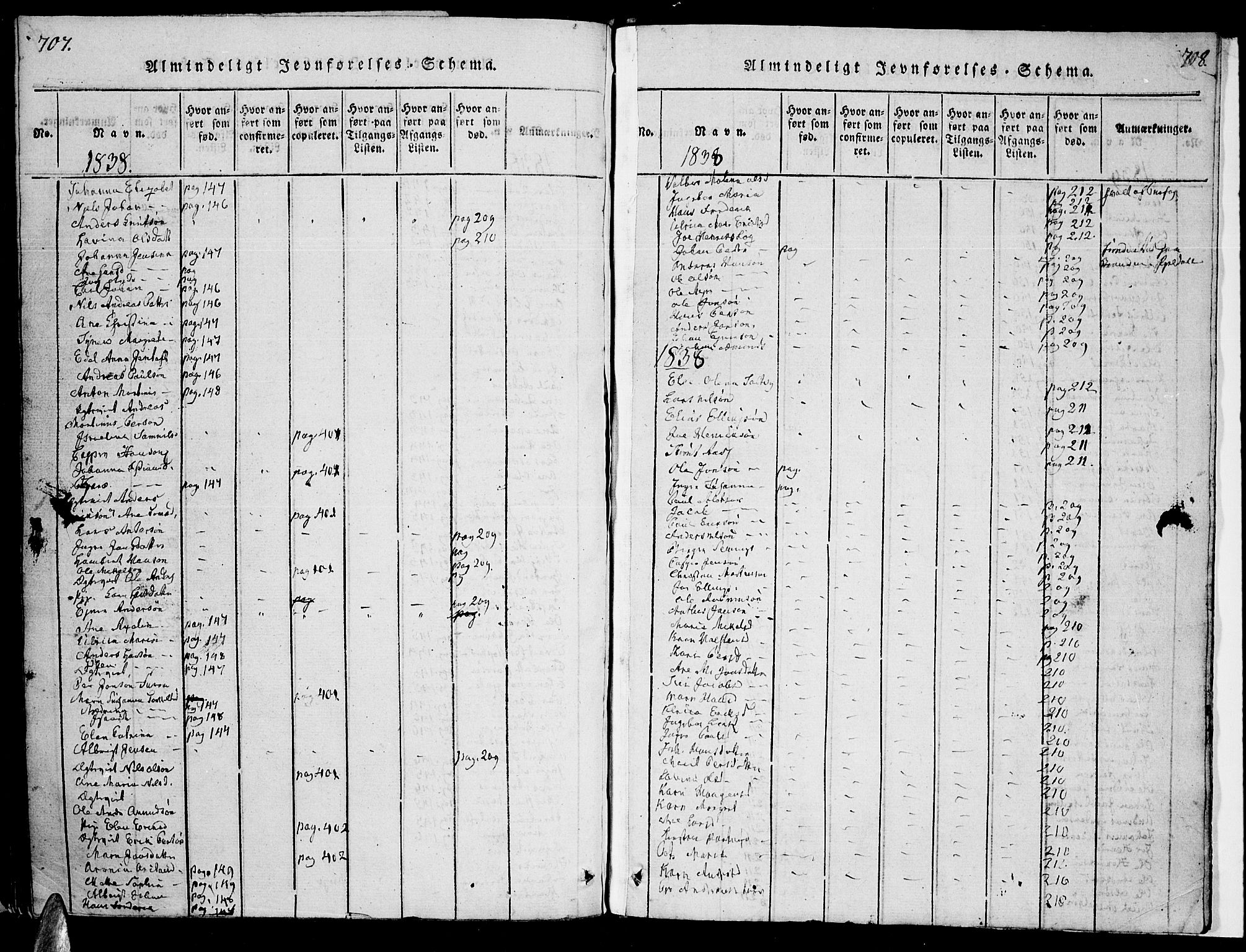 Ministerialprotokoller, klokkerbøker og fødselsregistre - Nordland, AV/SAT-A-1459/863/L0894: Parish register (official) no. 863A06, 1821-1851, p. 707-708