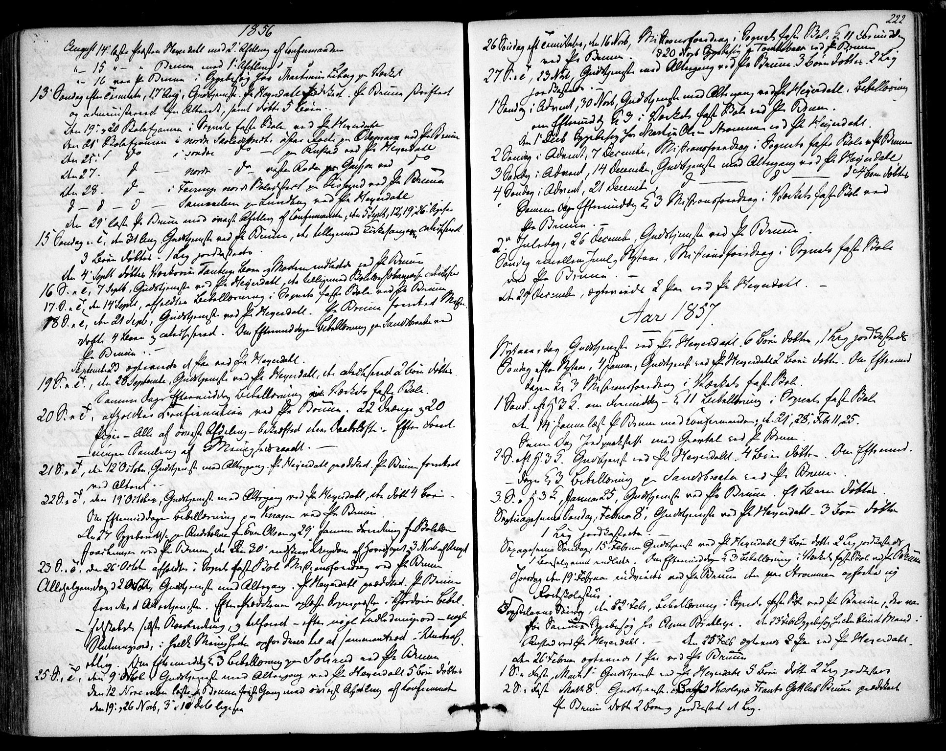 Hurdal prestekontor Kirkebøker, AV/SAO-A-10889/F/Fa/L0005: Parish register (official) no. I 5, 1846-1859, p. 222