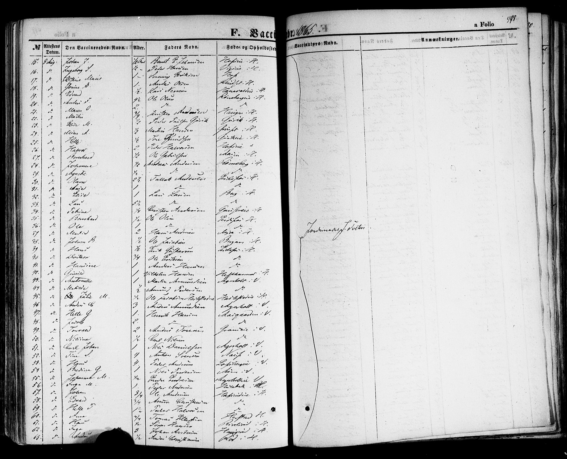 Hof kirkebøker, AV/SAKO-A-64/F/Fa/L0006: Parish register (official) no. I 6, 1851-1877, p. 498