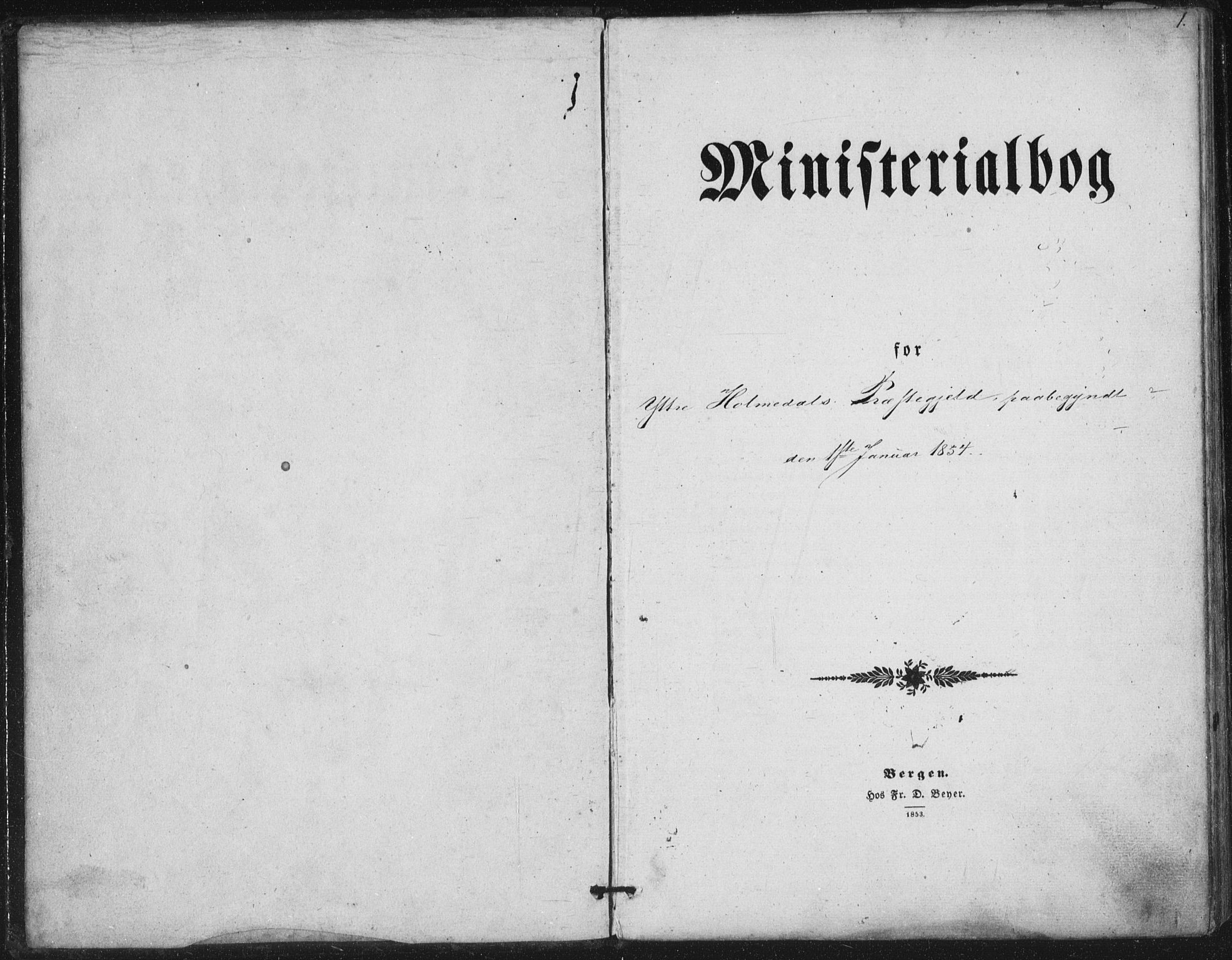 Fjaler sokneprestembete, AV/SAB-A-79801/H/Haa/Haaa/L0012: Parish register (official) no. A 12, 1854-1887, p. 1