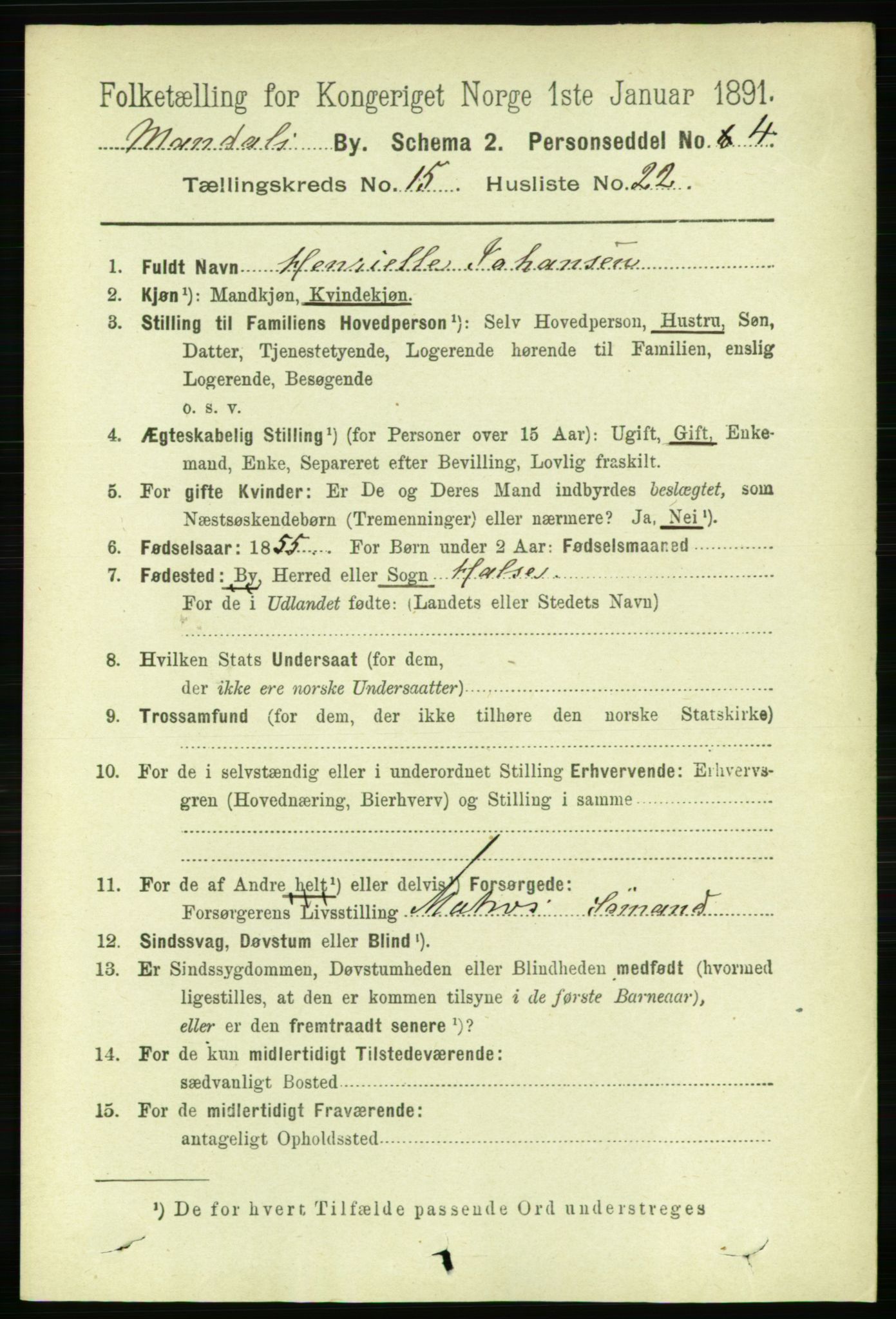 RA, 1891 census for 1002 Mandal, 1891, p. 3455