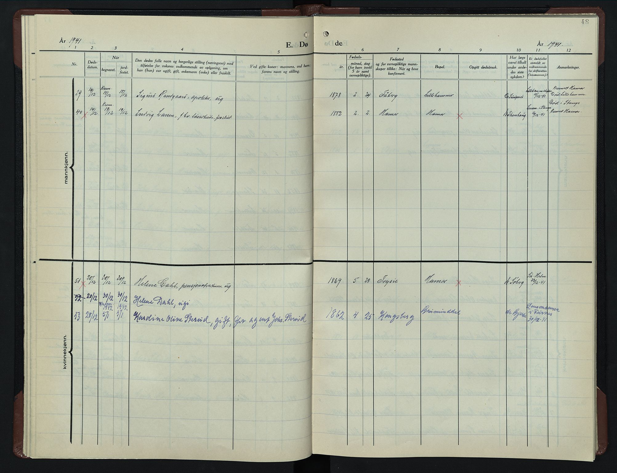 Hamar prestekontor, AV/SAH-DOMPH-002/H/Ha/Hab/L0007: Parish register (copy) no. 7, 1933-1950, p. 48