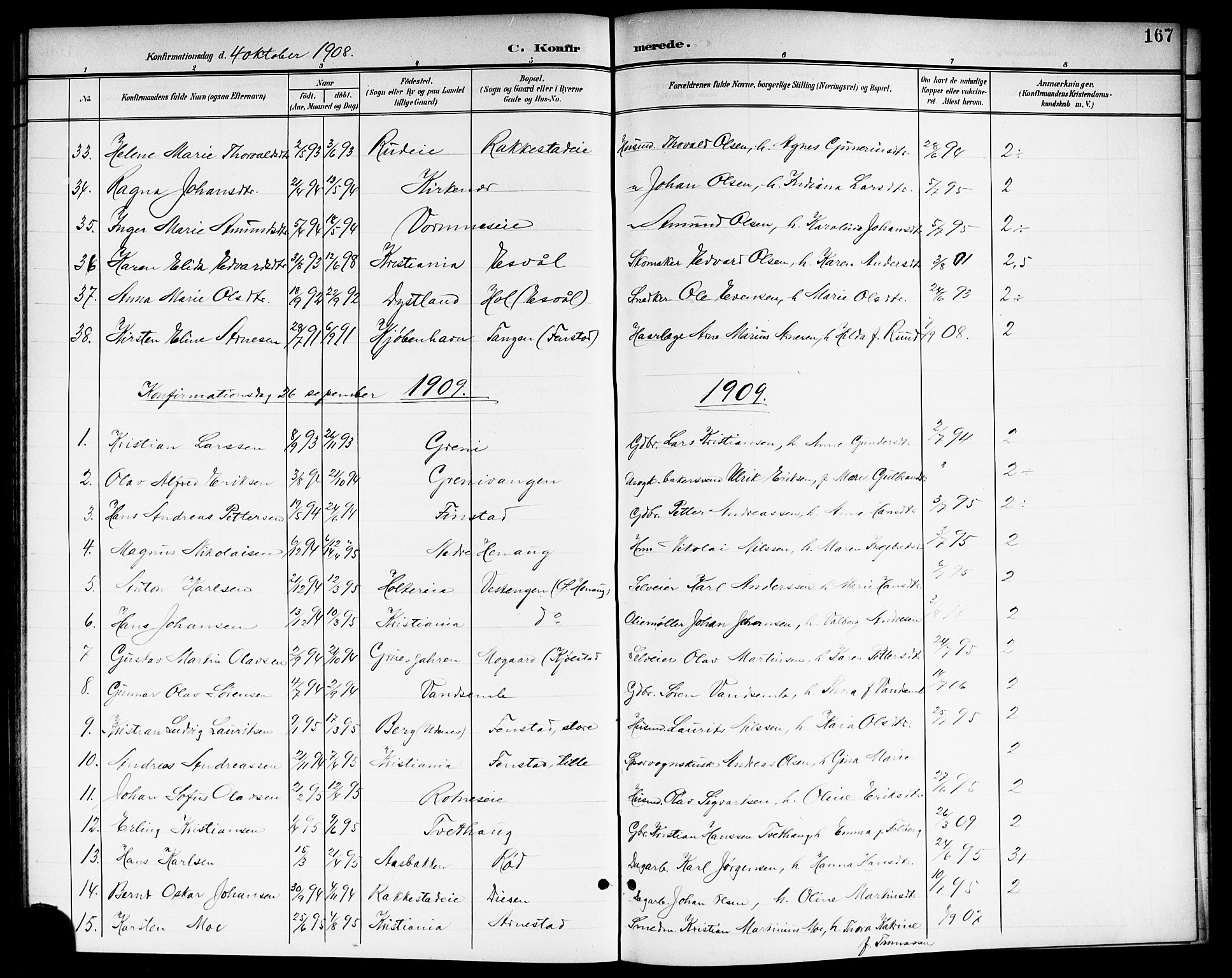 Nes prestekontor Kirkebøker, SAO/A-10410/G/Ga/L0002: Parish register (copy) no. I 2, 1901-1912, p. 167