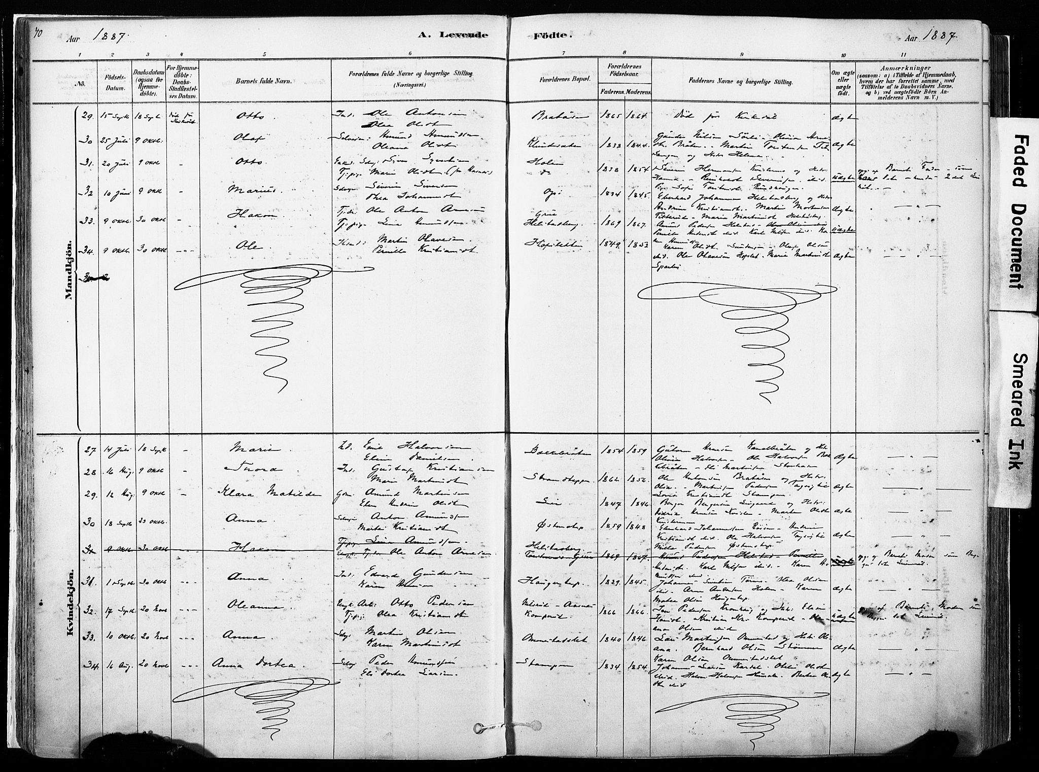 Hof prestekontor, SAH/PREST-038/H/Ha/Haa/L0010: Parish register (official) no. 10, 1878-1909, p. 40