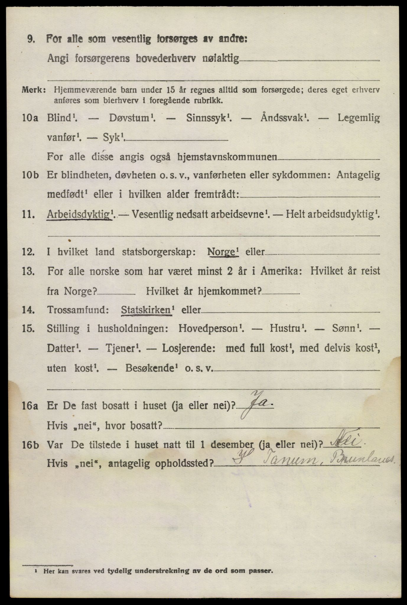 SAKO, 1920 census for Brunlanes, 1920, p. 4466