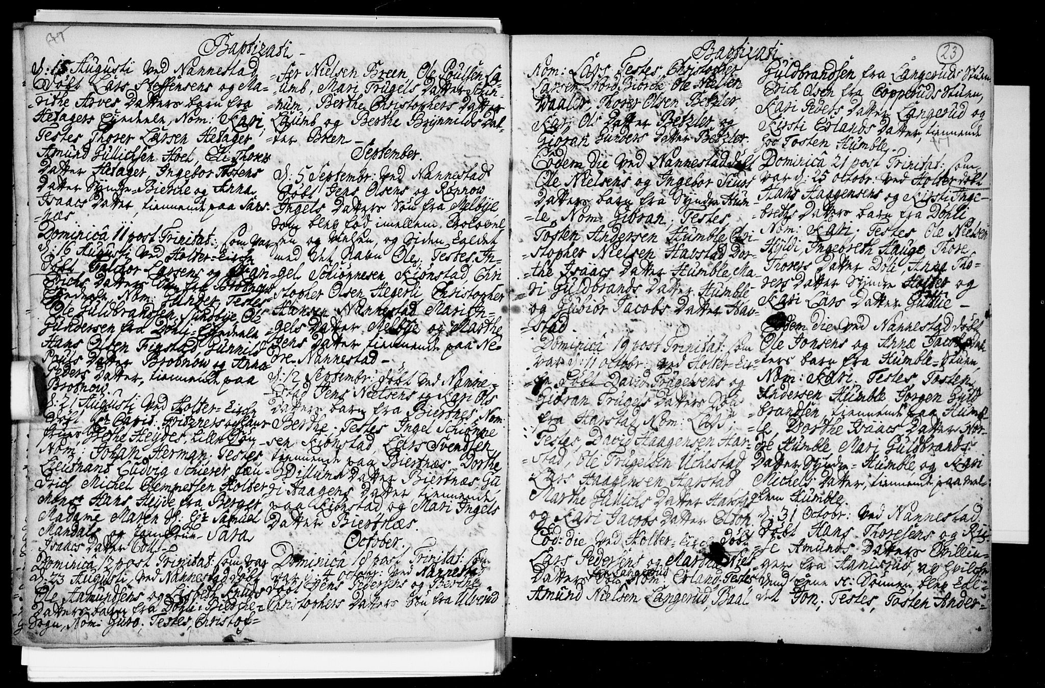 Nannestad prestekontor Kirkebøker, AV/SAO-A-10414a/F/Fa/L0005: Parish register (official) no. I 5, 1729-1738, p. 23