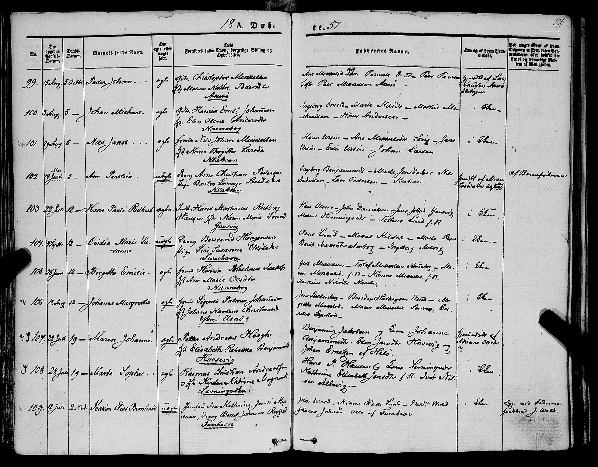 Trondenes sokneprestkontor, AV/SATØ-S-1319/H/Ha/L0009kirke: Parish register (official) no. 9, 1841-1852, p. 105