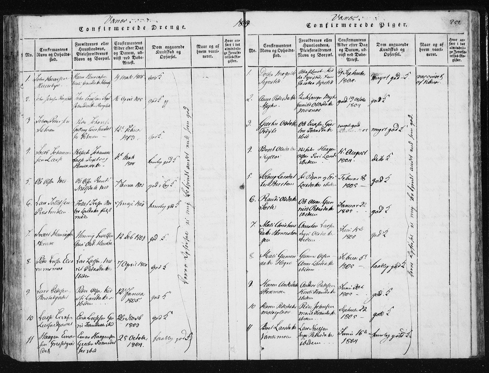 Ministerialprotokoller, klokkerbøker og fødselsregistre - Nord-Trøndelag, AV/SAT-A-1458/709/L0061: Parish register (official) no. 709A08 /1, 1815-1819, p. 252