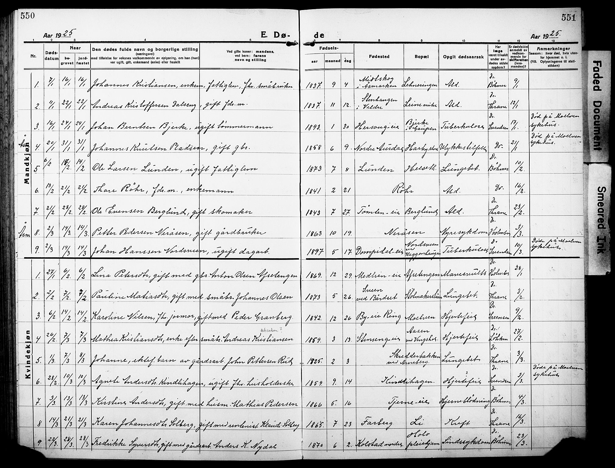 Ringsaker prestekontor, AV/SAH-PREST-014/L/La/L0019: Parish register (copy) no. 19, 1923-1933, p. 550-551
