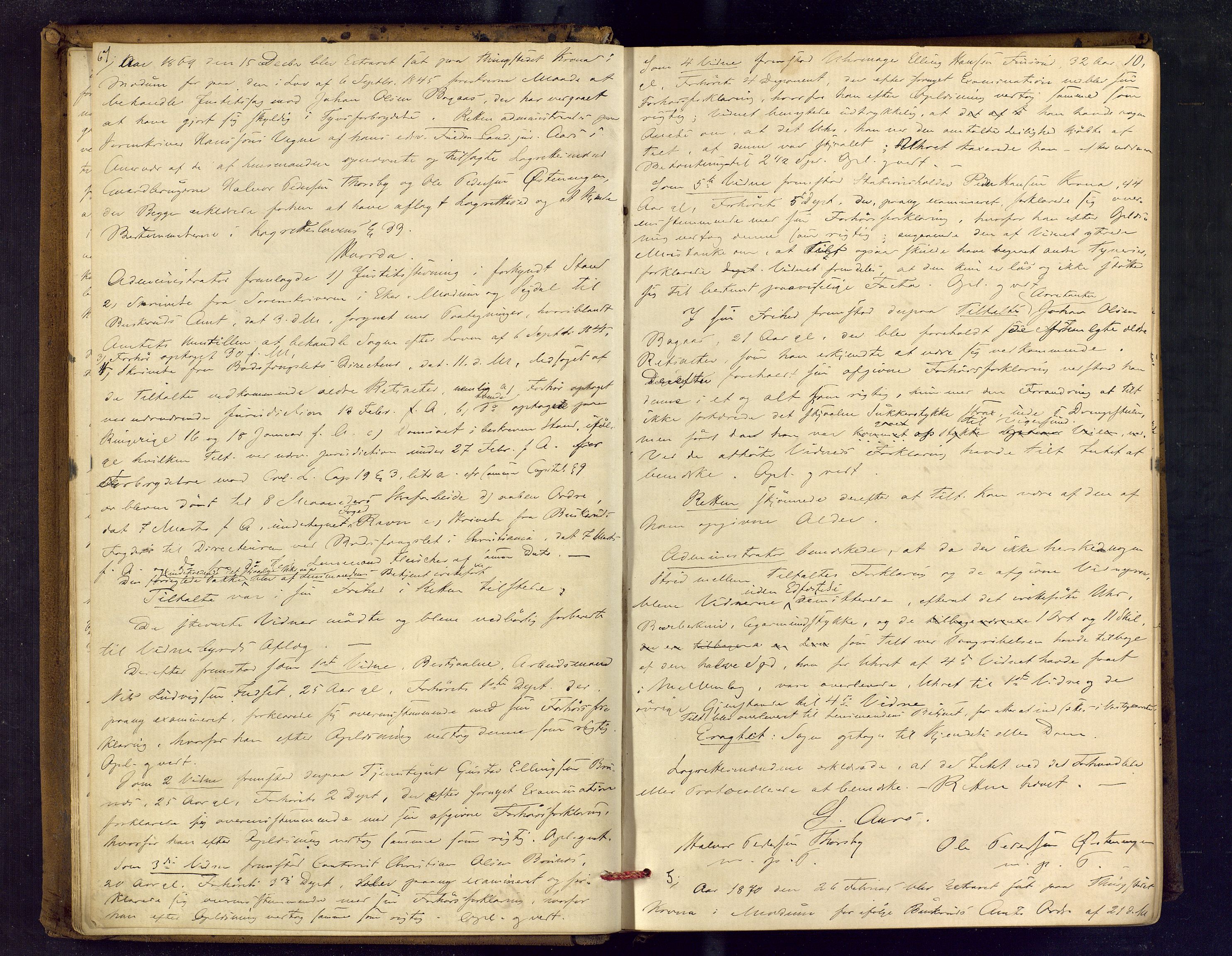 Eiker, Modum og Sigdal sorenskriveri, AV/SAKO-A-123/F/Fc/L0012: Ekstrarettsprotokoll - Modum, 1869-1883, p. 10