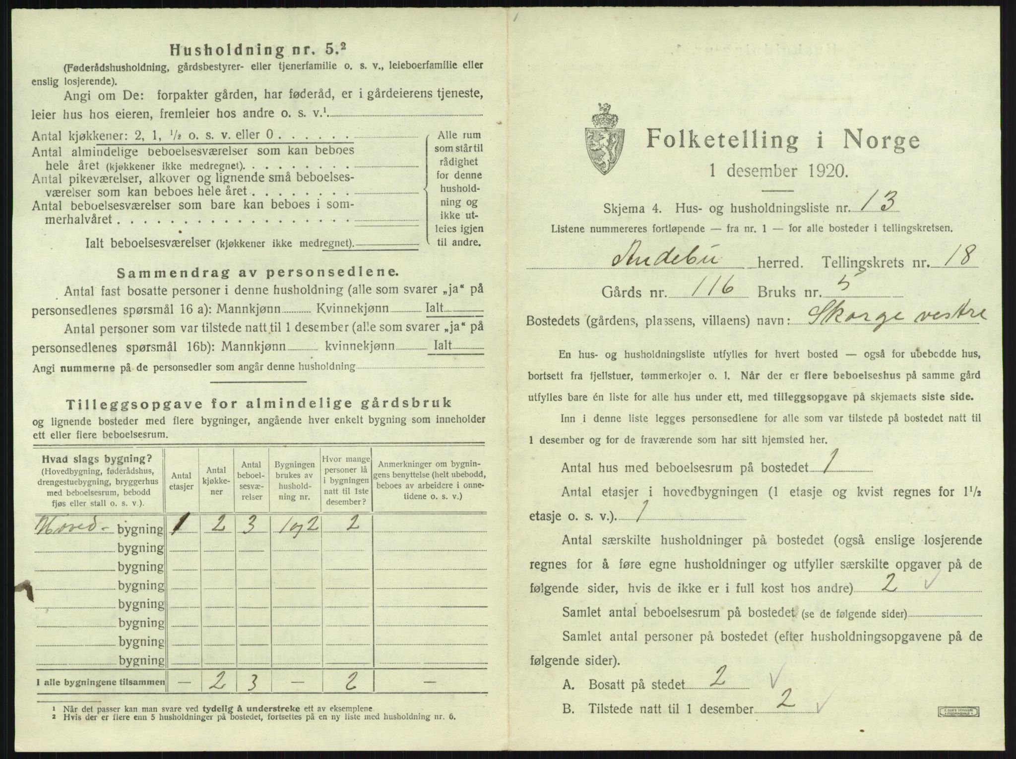 SAKO, 1920 census for Andebu, 1920, p. 1004