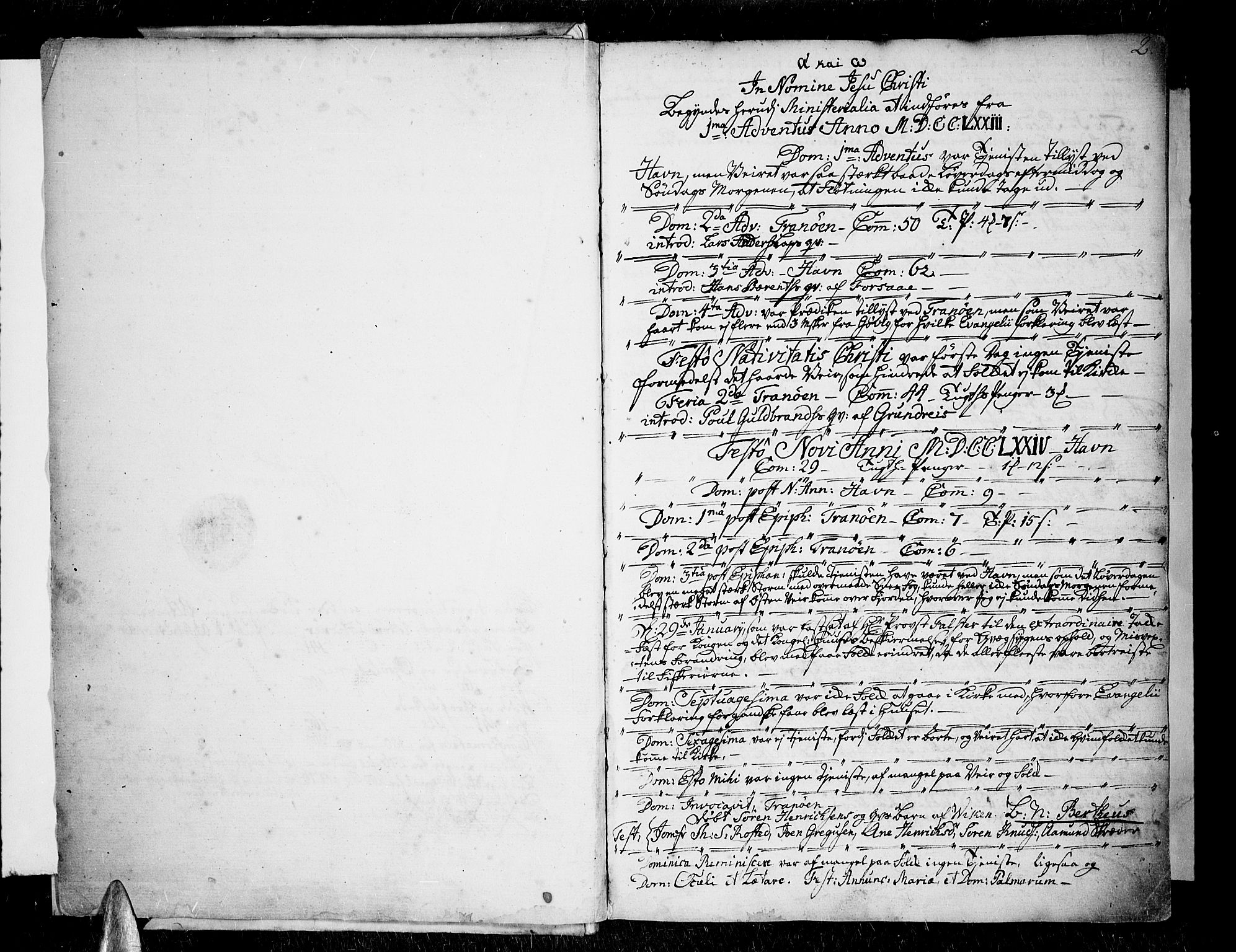 Tranøy sokneprestkontor, SATØ/S-1313/I/Ia/Iaa/L0002kirke: Parish register (official) no. 2, 1773-1806, p. 2