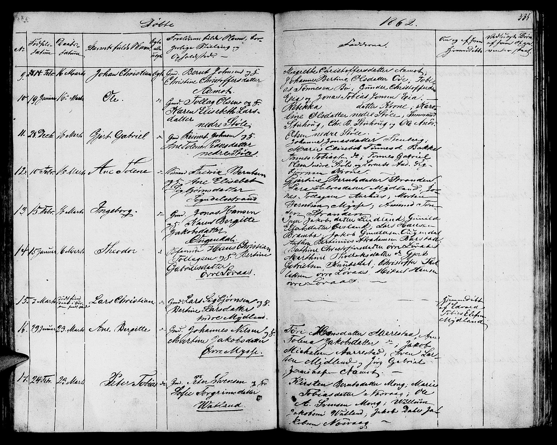 Sokndal sokneprestkontor, AV/SAST-A-101808: Parish register (copy) no. B 2, 1849-1865, p. 335