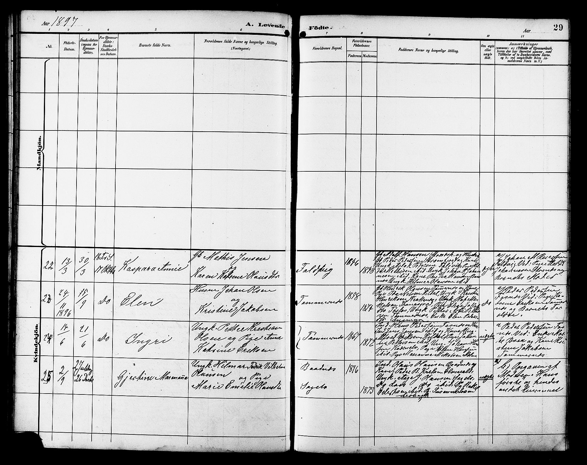 Skjervøy sokneprestkontor, AV/SATØ-S-1300/H/Ha/Hab/L0021klokker: Parish register (copy) no. 21, 1893-1910, p. 29