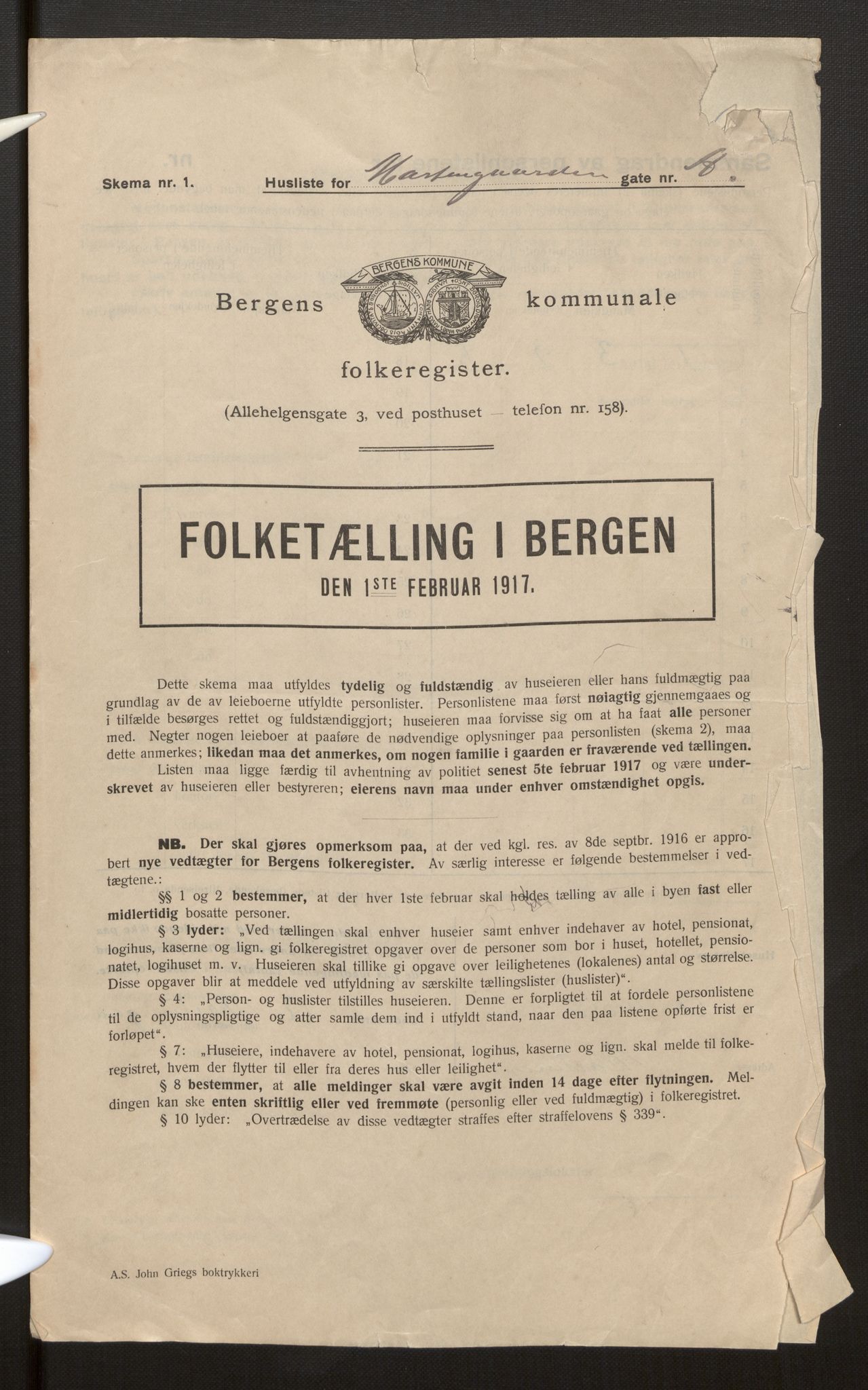SAB, Municipal Census 1917 for Bergen, 1917, p. 23634
